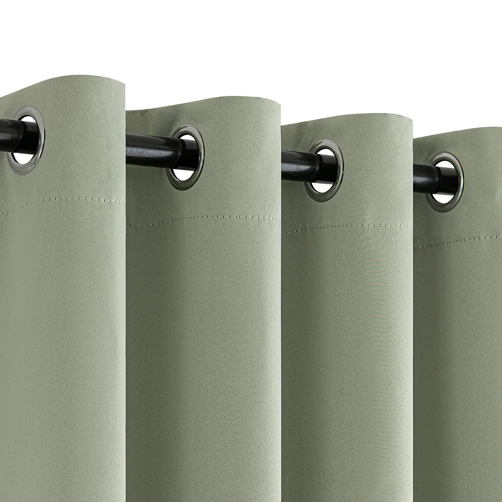 MIULEE Sage Green Blackout Curtains for Living Room 2 Panel Set - Image 3
