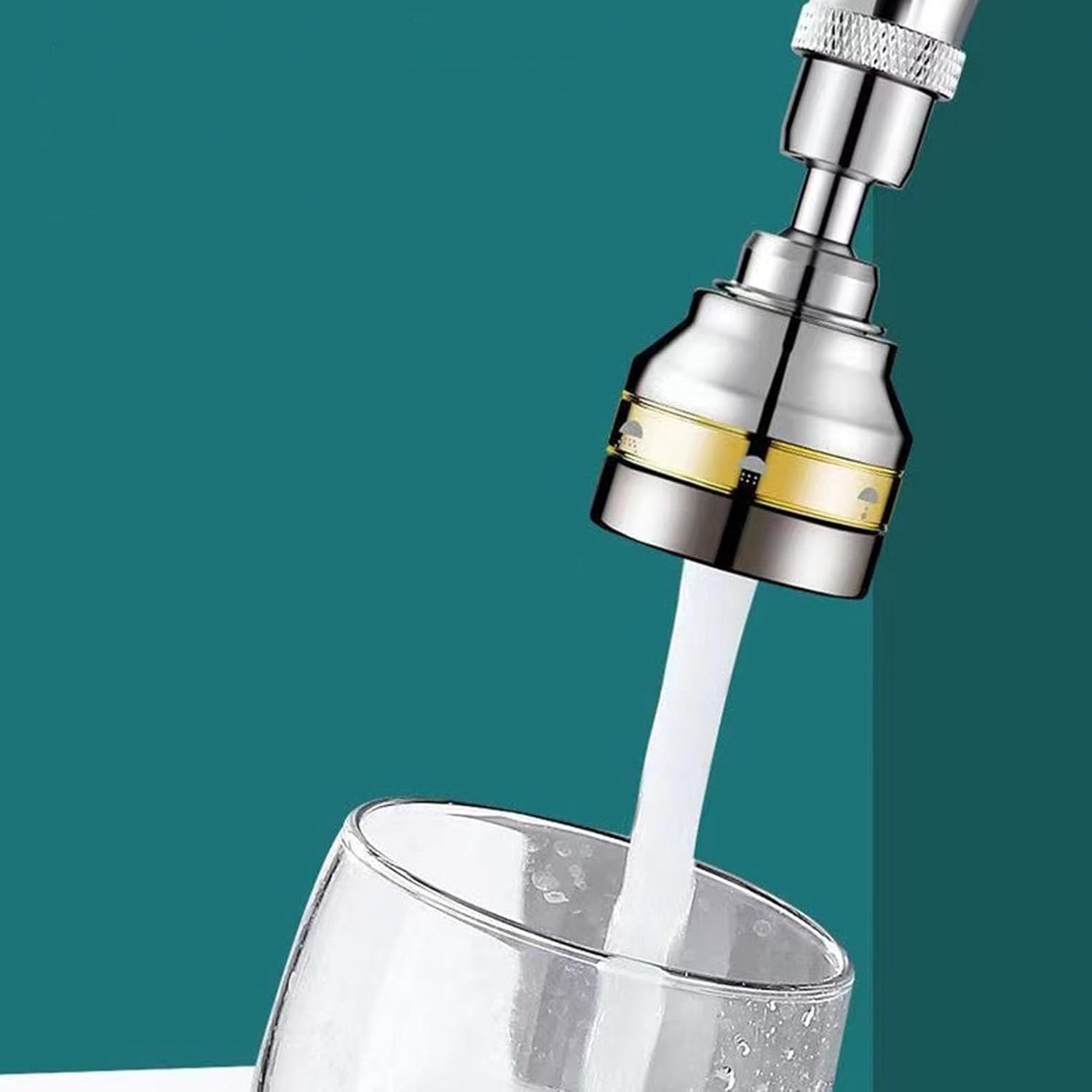 Faucet Sprayer Attachment, 360 Degree Rotatable Splashs Proof Metal Faucet Aerator Spray Head for Home Kitchen(Short Length)