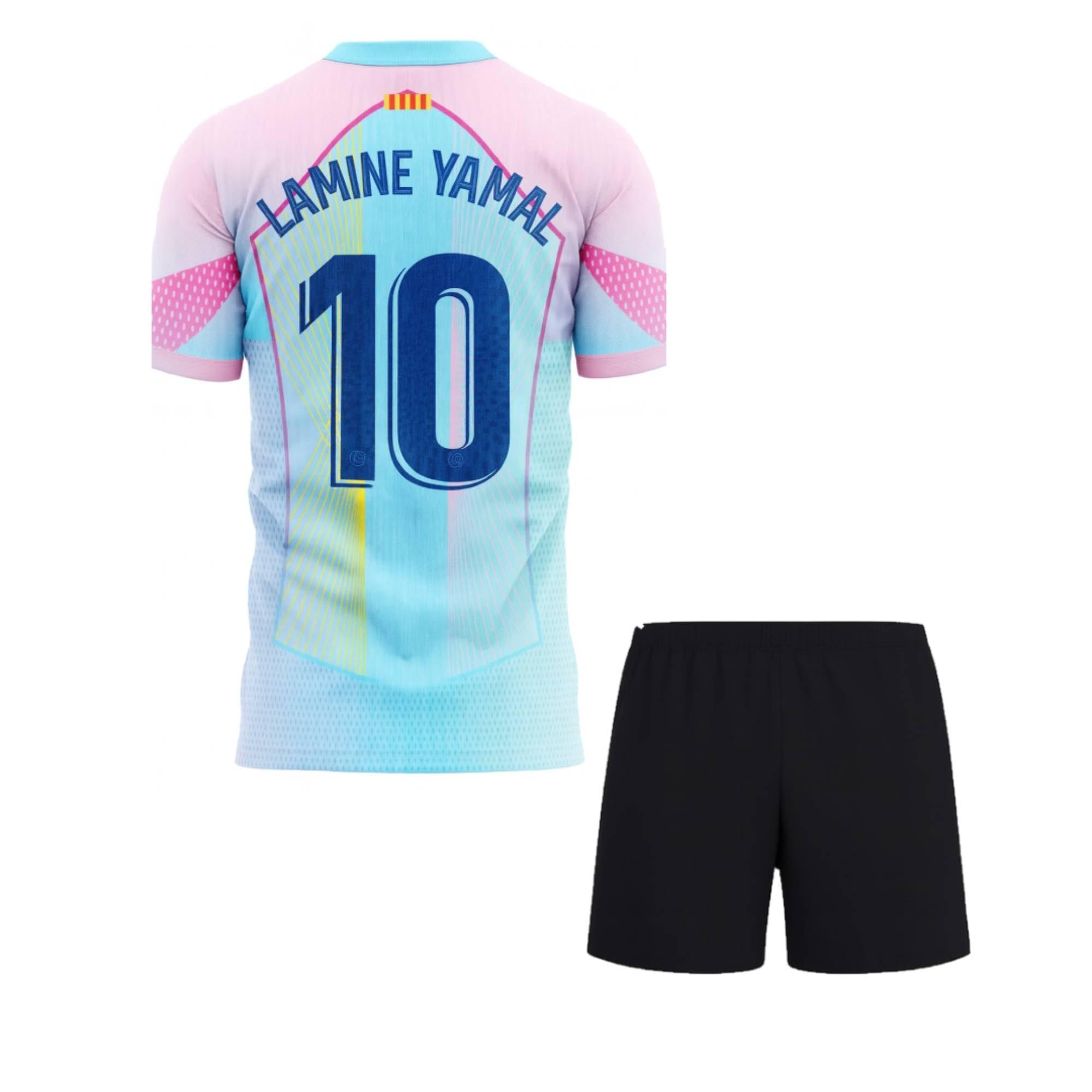 New Barcelona Jersey Pink Yamal 10 Tshirt with Shorts for (Kids,Men&Boys)(14-15Years,Multicolor_5)-picture-16