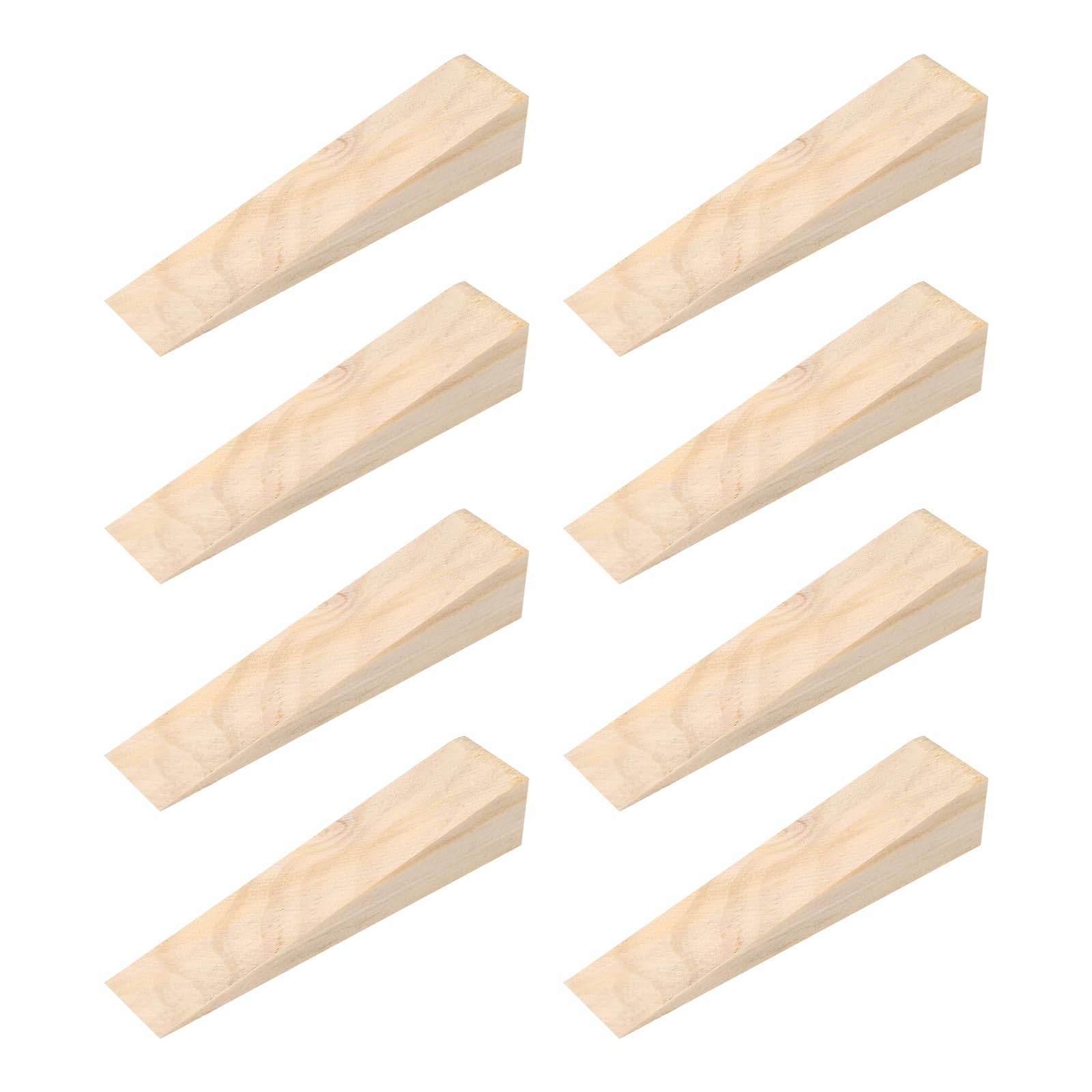 sourcing map 8Pcs Wooden Door Stopper, 100 x 20 x 10mm Non-Slip Solid Wood Door Wedges Triangle Wooden Doorstop Blocks for Chair Caning Home Office Floor — image 1