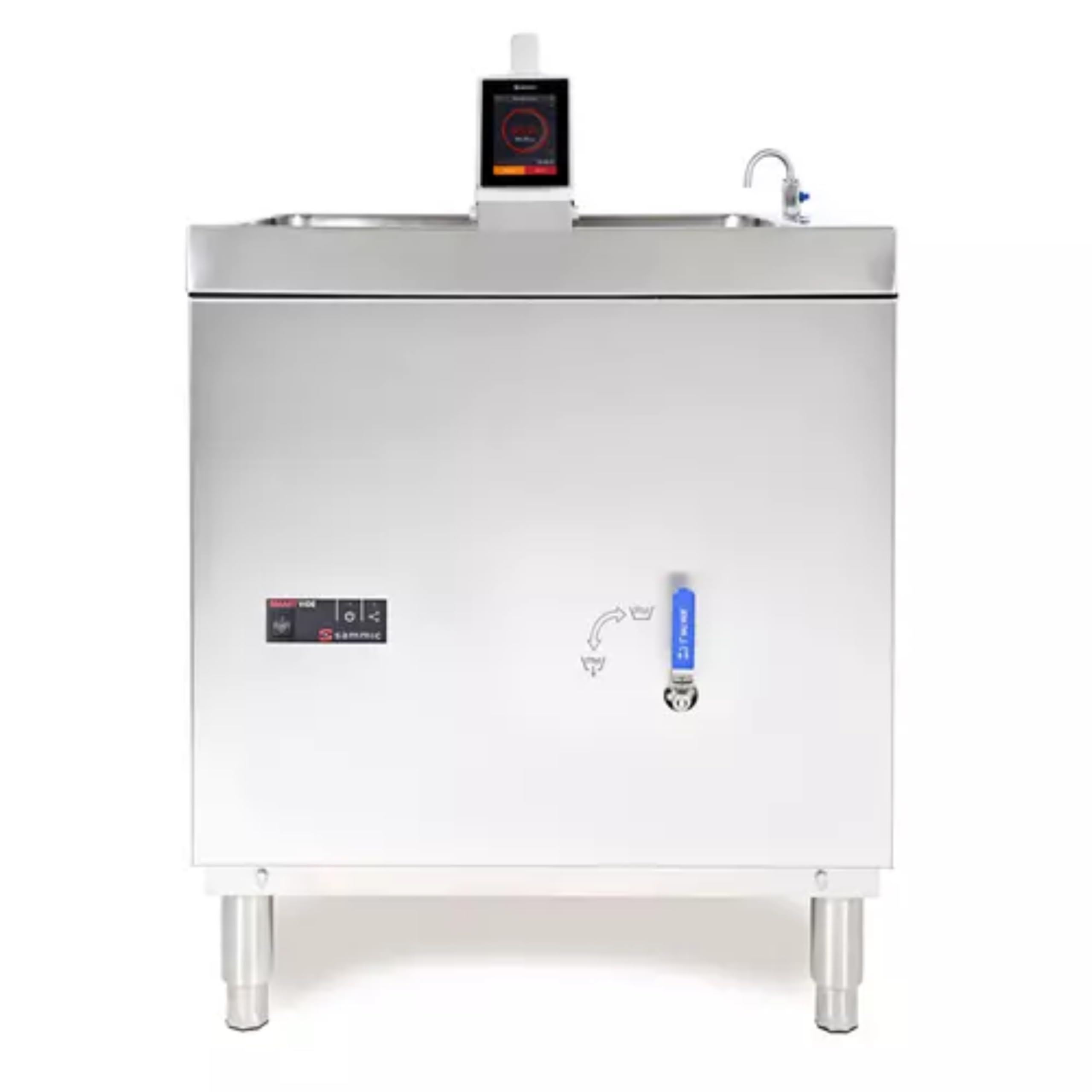 Sammic 1180414 Sous Vide Heated Tank, 120-Liter/30-Gal, Stainless Steel, Insulated, Hinged Lid, Filling Tap and Drain Key, Overflow Prevention, 208-240V, Compatible with SmartVide XL