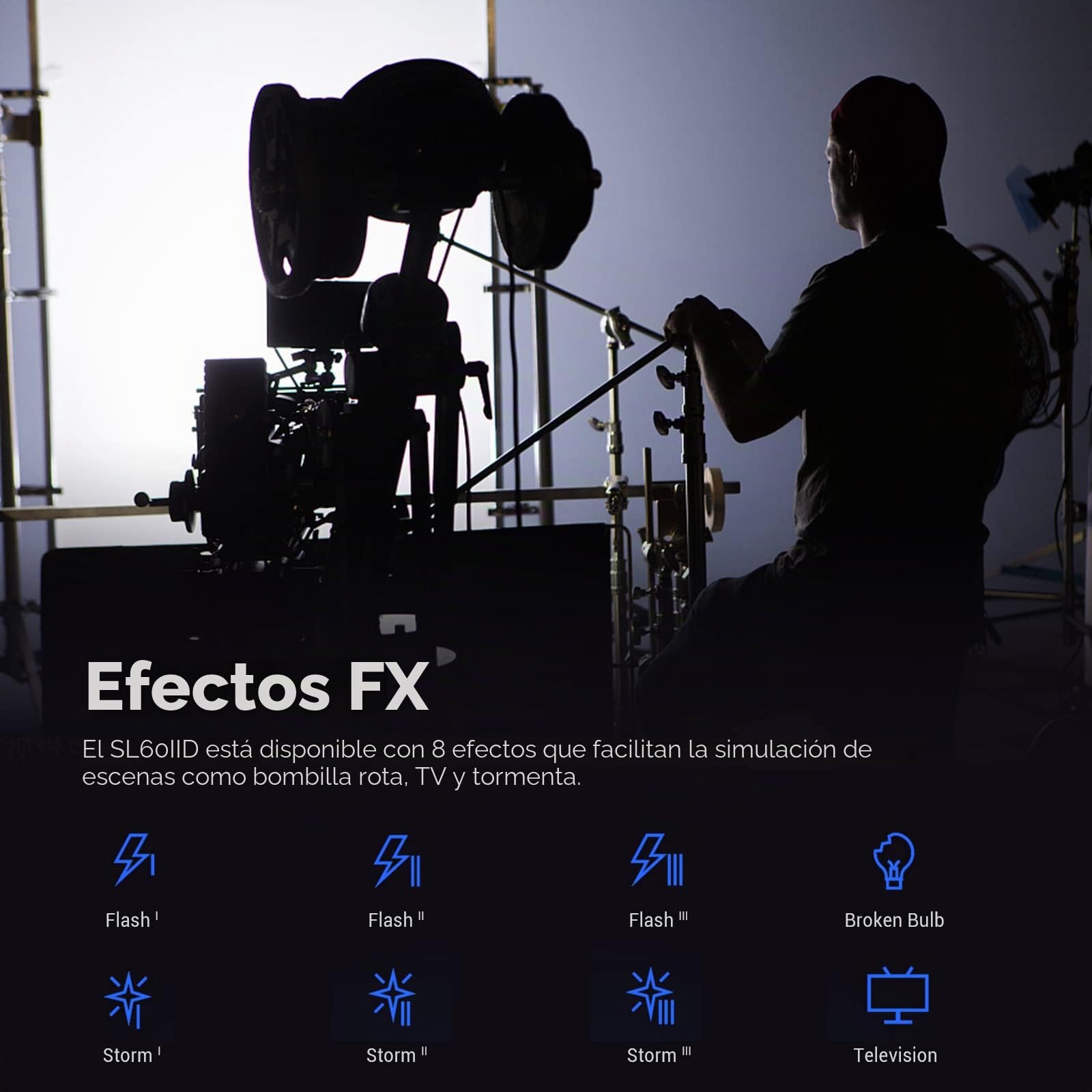 Godox SL60IID LED Video Light 70WS 5600K CRI96+ TLCI97+, Bowens Mount LED Vídeo Luz con 8-FX Effects Estudio Continuas Light