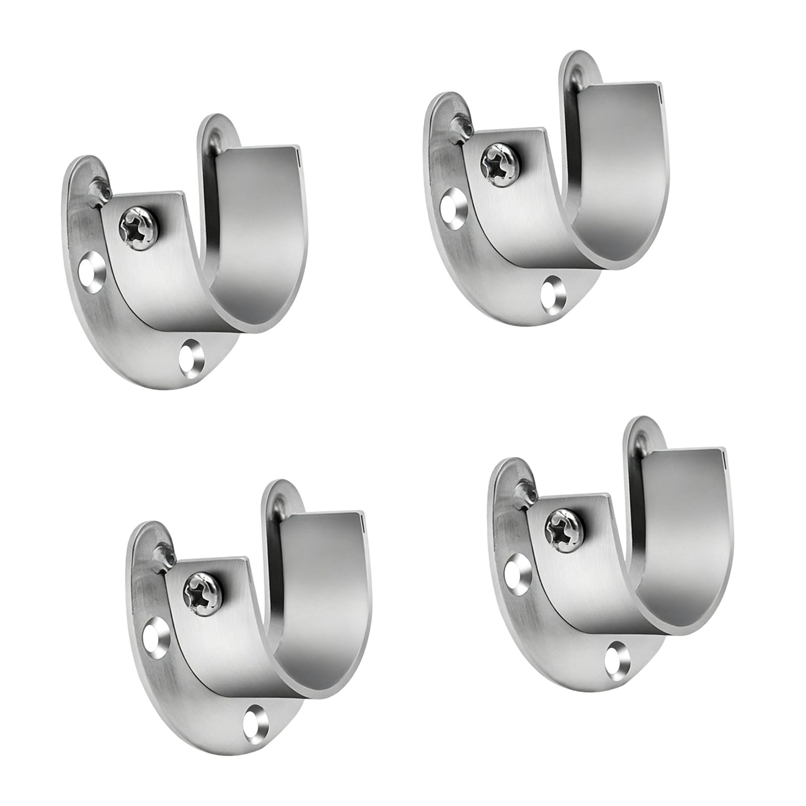 Zxfdsfdbnm E 4Pcs Contemporary Flang Mount Wardrob Brackets High Strength Metal Design Nhances Closet Spac For 25Mm Poles Rustless Closet Rod Holder
