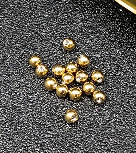 Besyvvin 20er Piercing Kugel 1,2mm Chirurgenstahl 3mm Gold Ersatzkugeln Schraubkugeln für Piercing Lippe Septum Nase Augenbrauen
