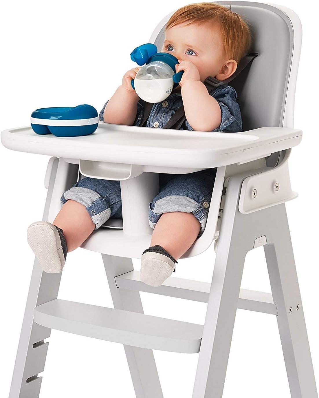 OXO Tot Transitions Soft Spout Sippy Cup with Removable Handles, Navy, 6 Ounce (2 Pack)