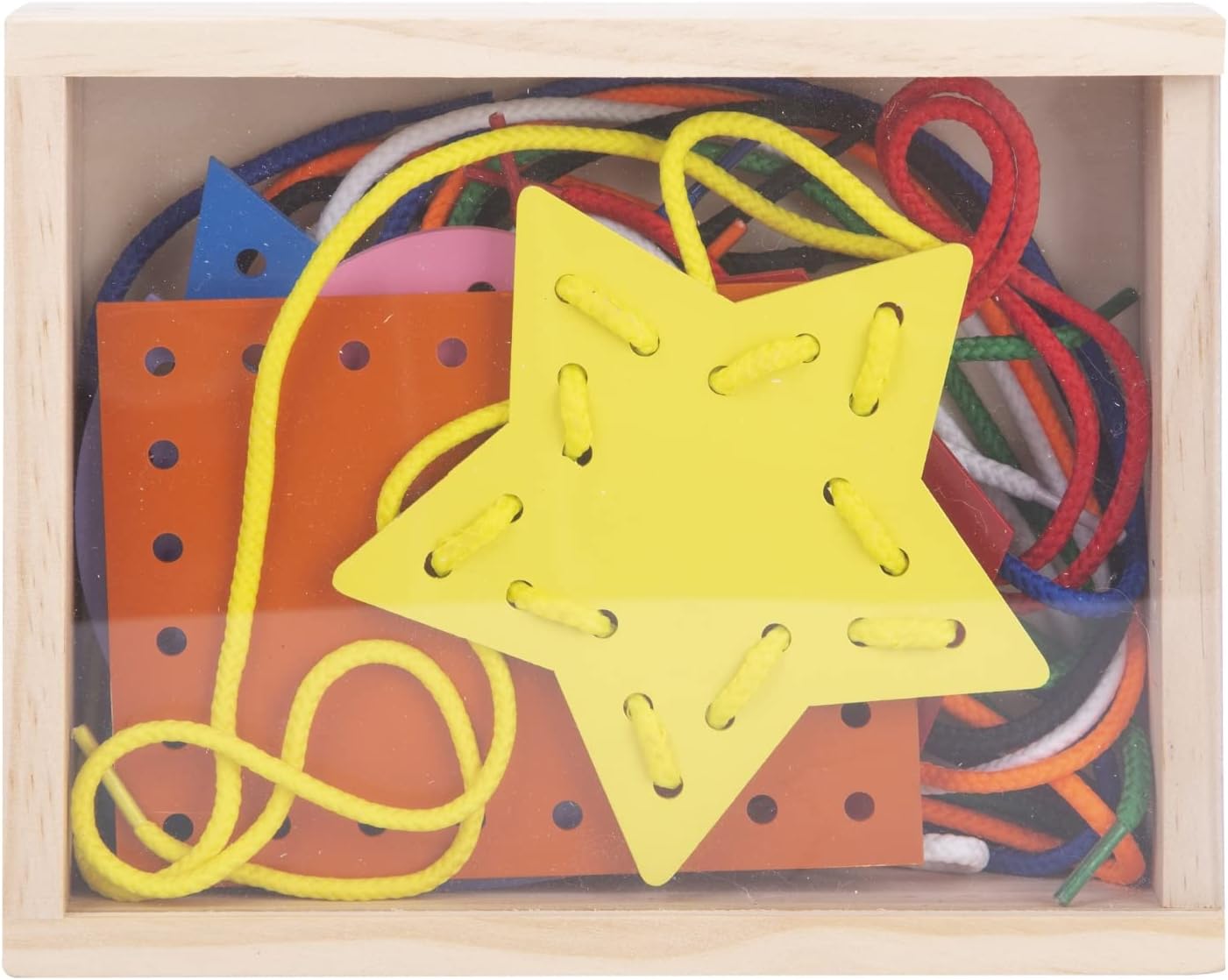 7 Pcs Wooden Lacing Cards for Toddlers image 5