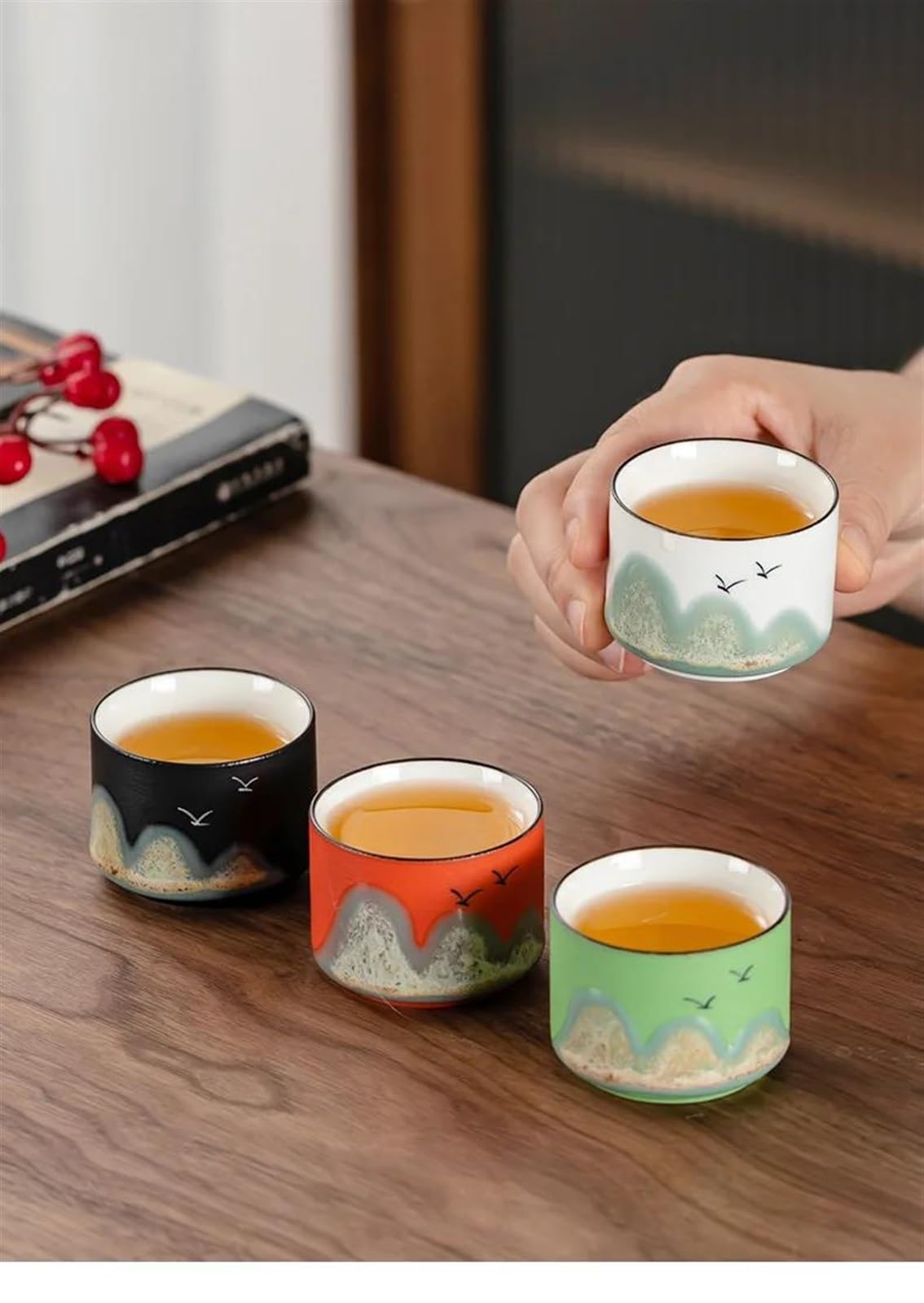 Teeservices, chinesische Teetasse, Festivalgeschenk, Teeservice, Einzeltasse, Weintasse, Keramik-Teeschale, Teeverkostung, Meistertasse, Geschenkbox, Handgeschenk, Reise-Teese(C)