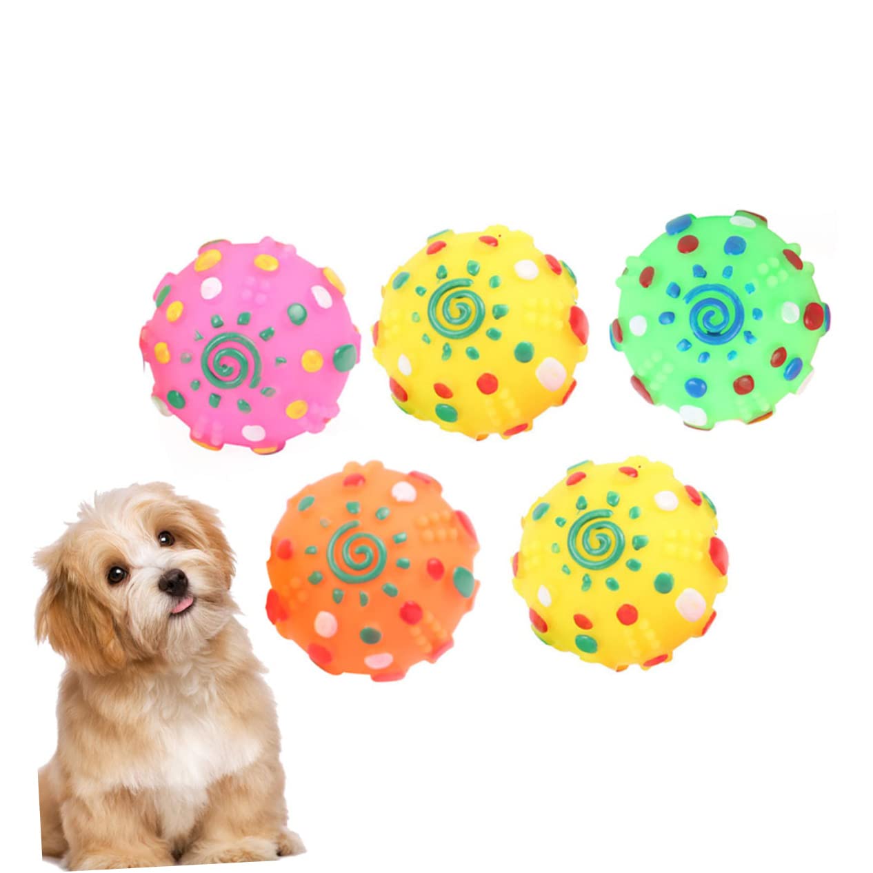Kisangel 15stücke Interaktive Hundespielzeug-bälle Aus Sicherem Widerstandsfähigem Material Geräuschfunktion Fördert Spiel Und Kauen Für Kleine Und Große Hunde Farben Zufällig