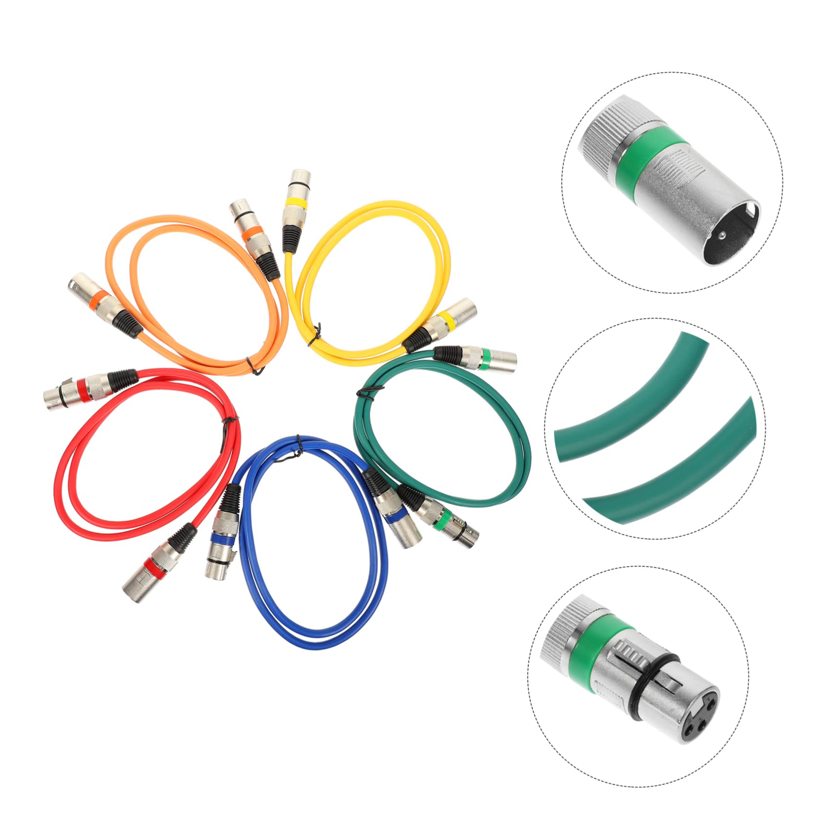 Angoily Cavo Xlr per Microfono Maschio Femmina, 5 Pezzi da 1m, Rame e Pvc, Collegamento Flessibile per Feste e Occasioni Festive