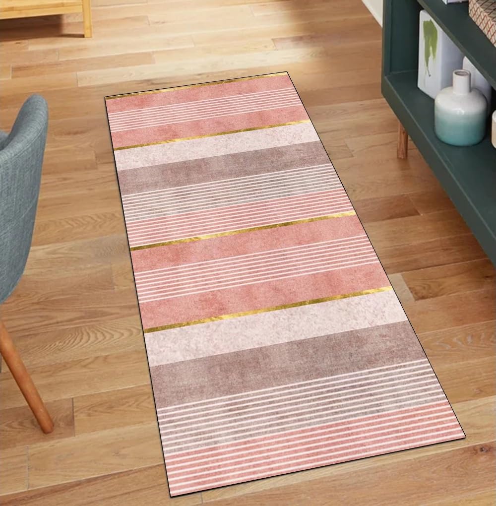 Alfombra de pasillo rosa de 40x350 cm ideal para dar calidez a cocinas modernas