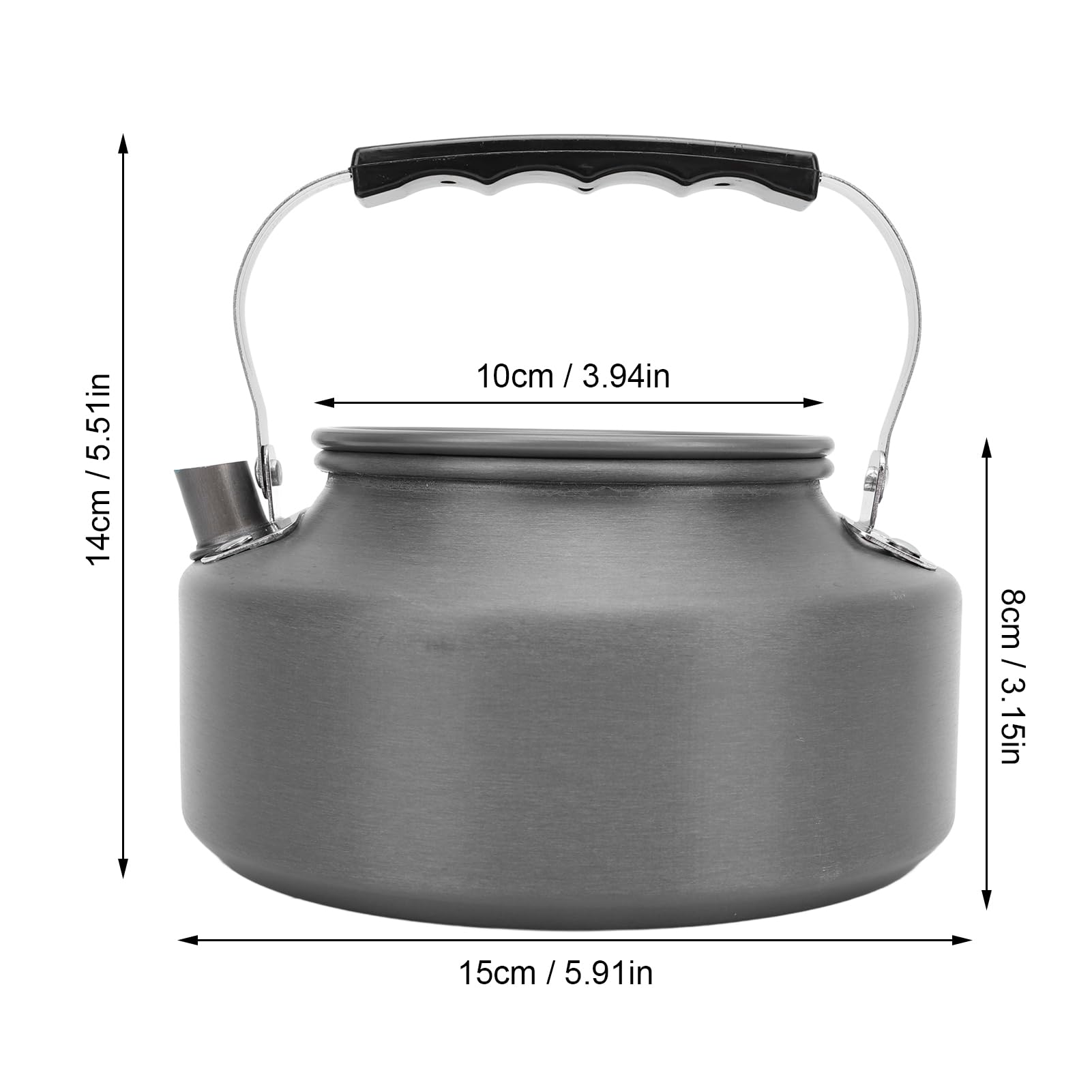 Czajnik 1,1 L Czajniczek, Przenośny Kempingowy Dzbanek do Kawy Czajnik Kempingowy ze Stopu Aluminium, żaroodporny Kompaktowy Czajnik do Herbaty na płytę kuchenną Piesze Wycieczki