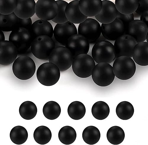 60 cuentas de silicona de 0.59 pulgadas, cuentas redondas para llaveros de bricolaje, cuentas de manualidades de 3 colores, cuentas de Navidad con