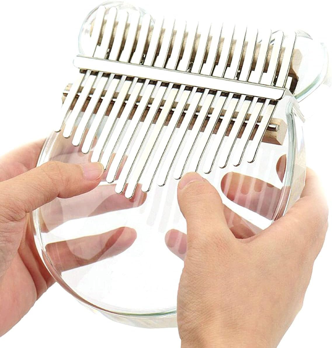 Kalimba 17 Tasten, klar Acryl Daumen Klavier Finger Kalimba mit EVA Mallets Tragehülle, Stimmen Lernwerkzeug für Anfänger