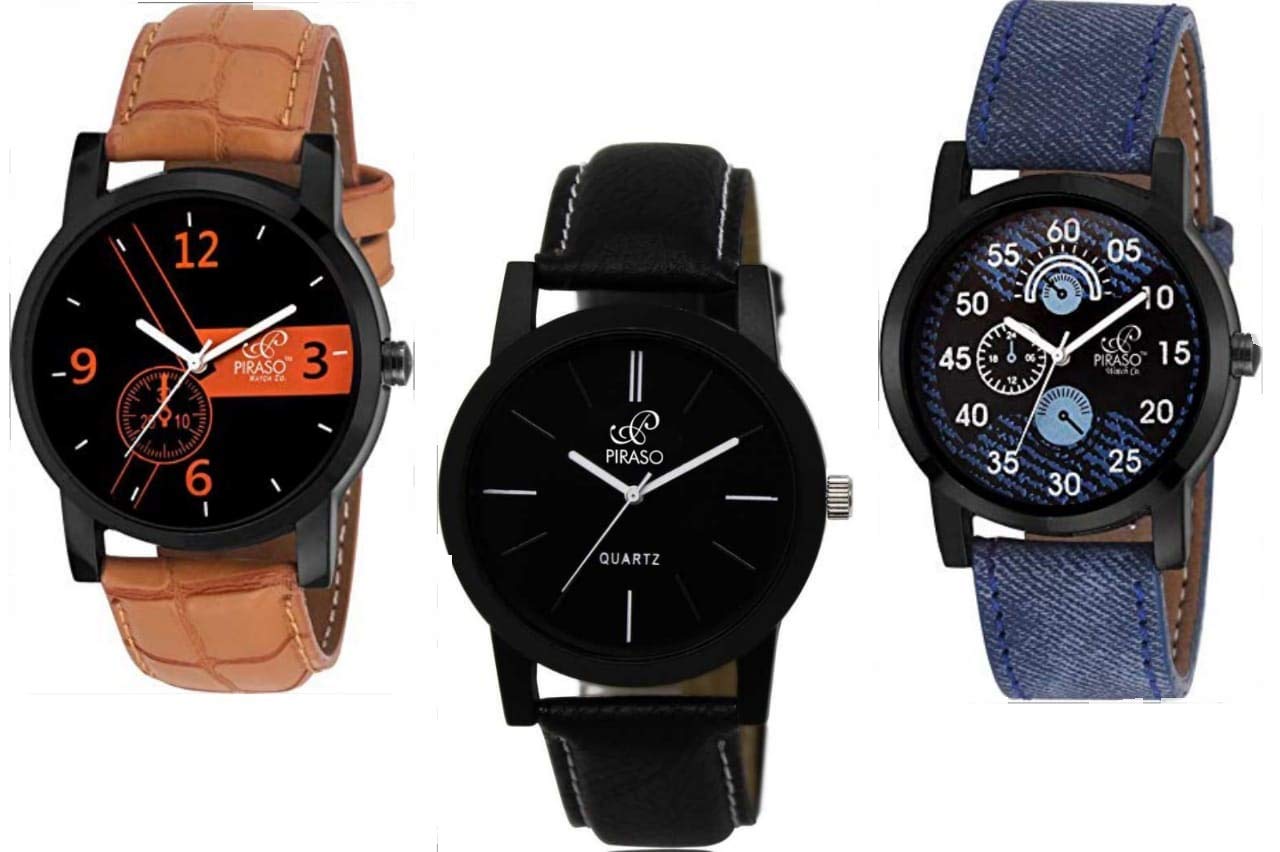 PIRASO Combo Pack of Three Strap Watches for Men Boys (B08T9PLZGT) Amazon Price History, Amazon Price Tracker