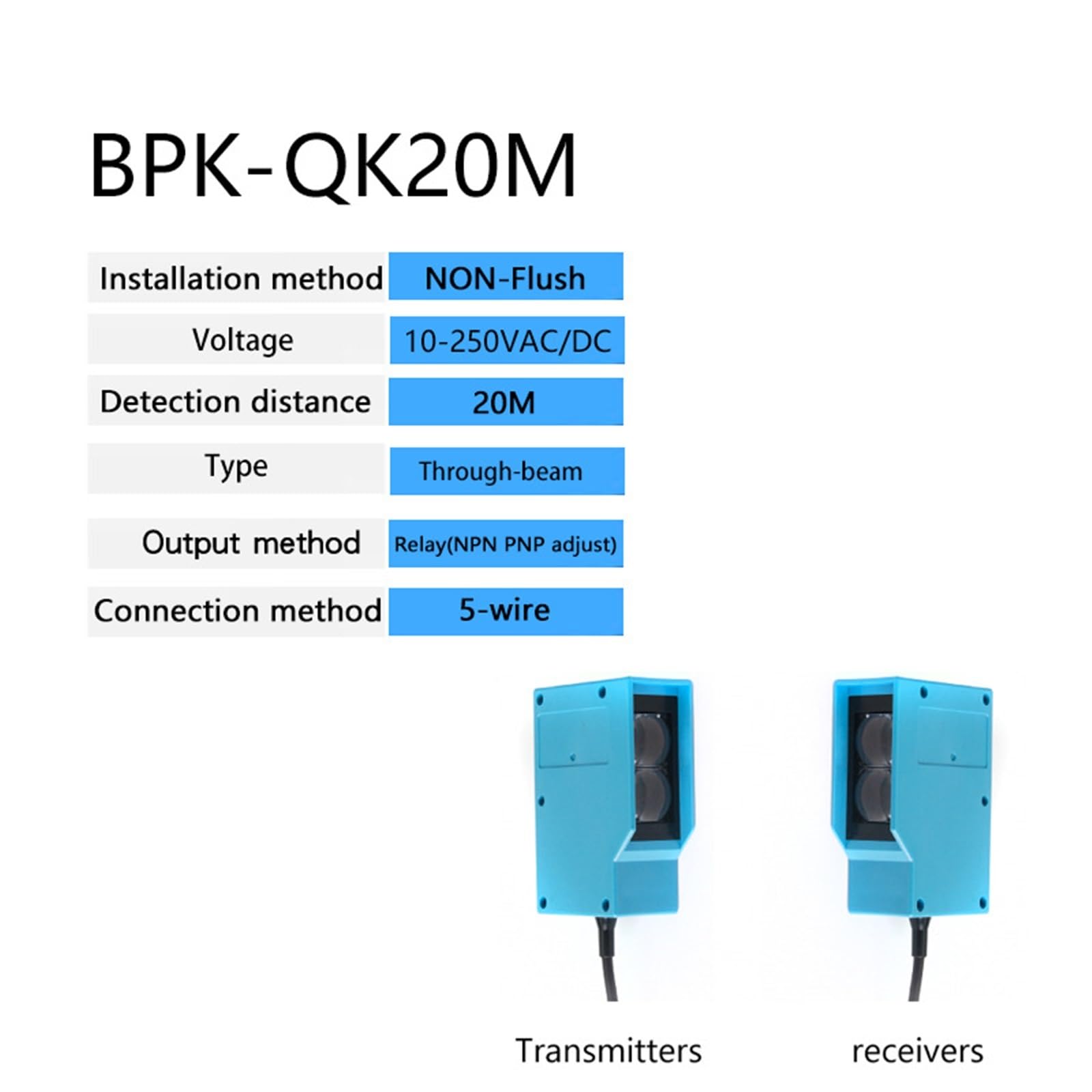 Sensor fotoeléctrico E3K 20m Distancia de detección 10-30V reflexión difusa interruptor relé óptico
