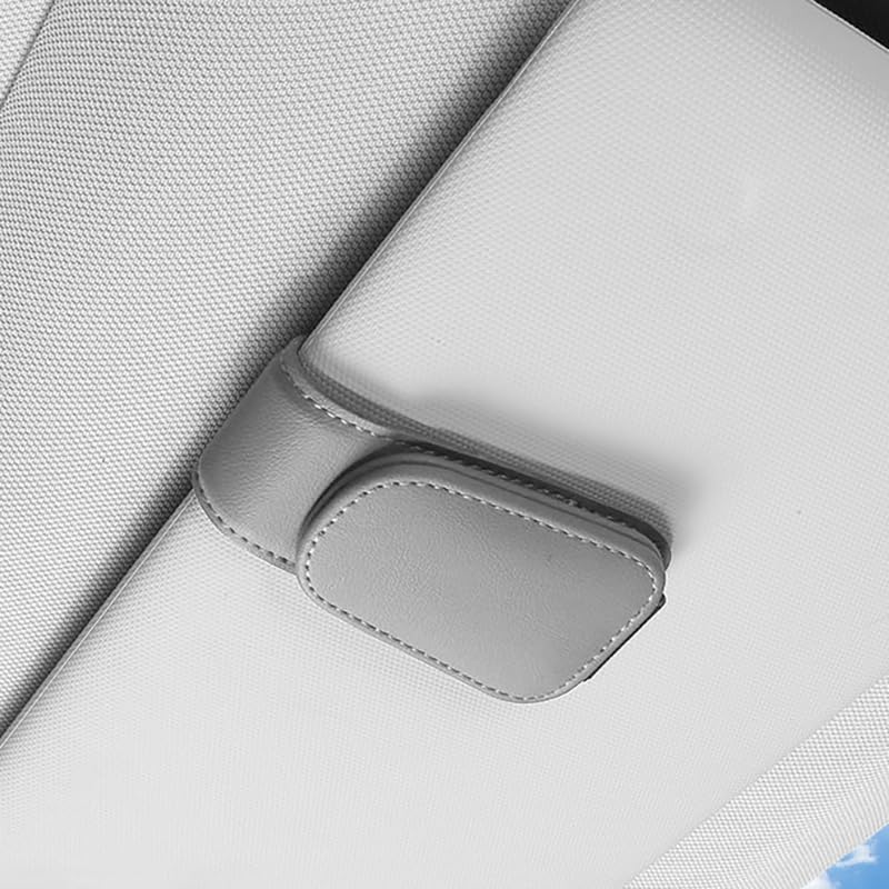 Lunettes 2022 Porte-lunettes Voiture Tiardey - Cuir Et Aluminium, Clip Visière Universel Porte Lunettes Pour Voiture