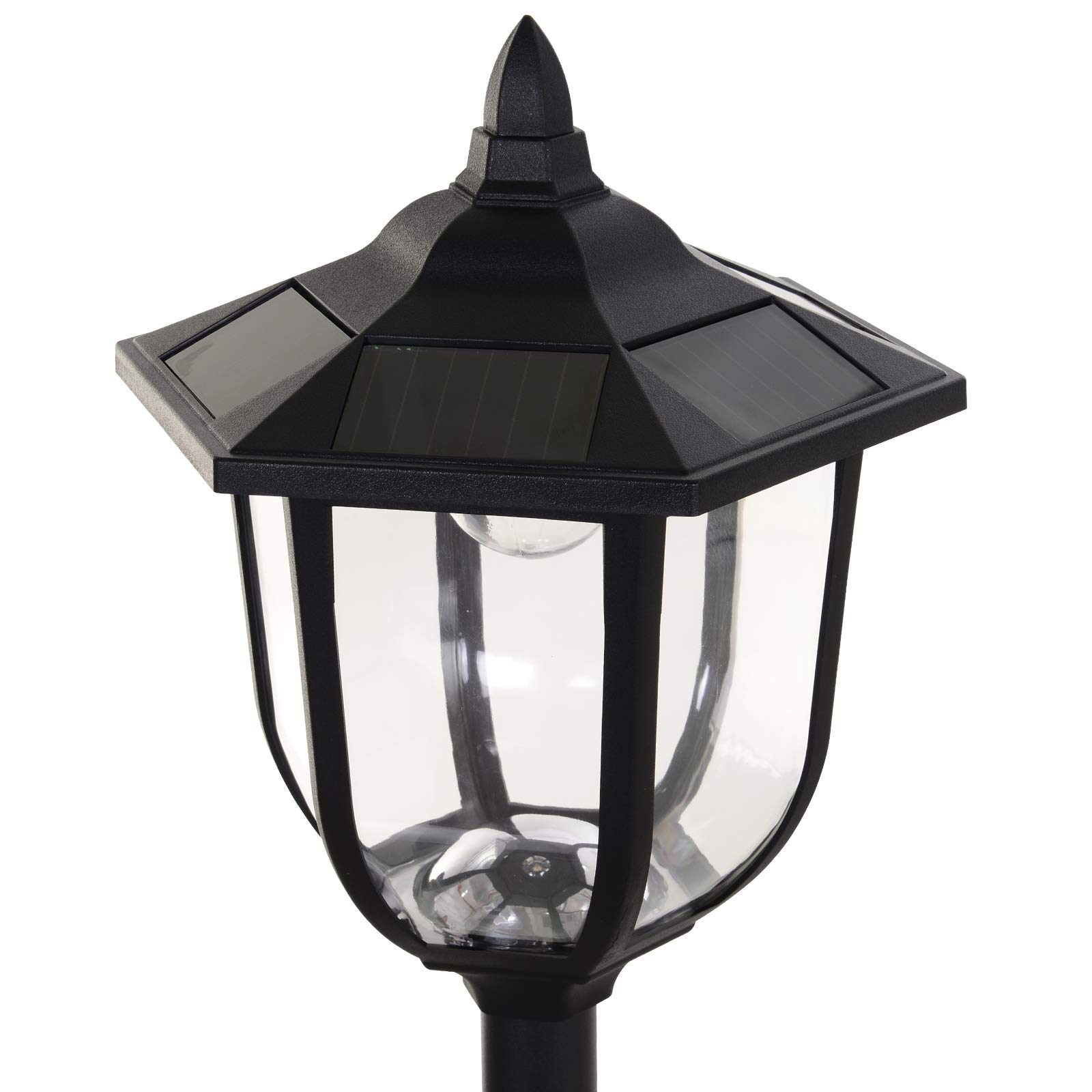 Outsunny Solar LED Gartenlaterne, Laterne aus Kunststoff, Außenleuchte für Innen und Außen 177 cm hoch, Gartenleuchte, 30/60 Lumen, für Garten Balkon Deko Schwarz