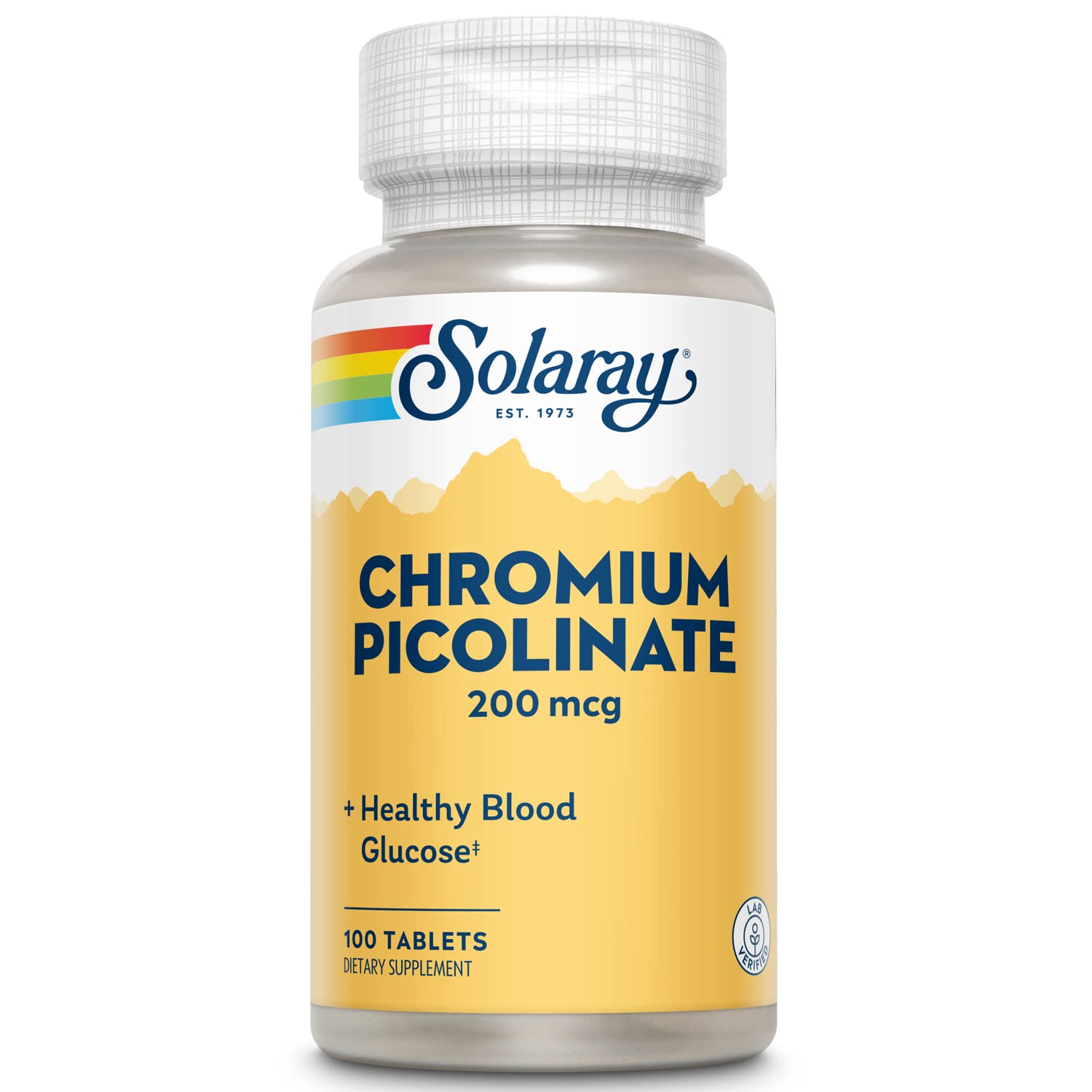 Solaray Chromium Picolinate 200mcg | 100ct 100 Count (Pack of 1)