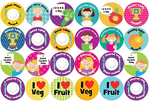 144 Lunchtime Awards 30mm Children's Clean Plate Reward Stickers