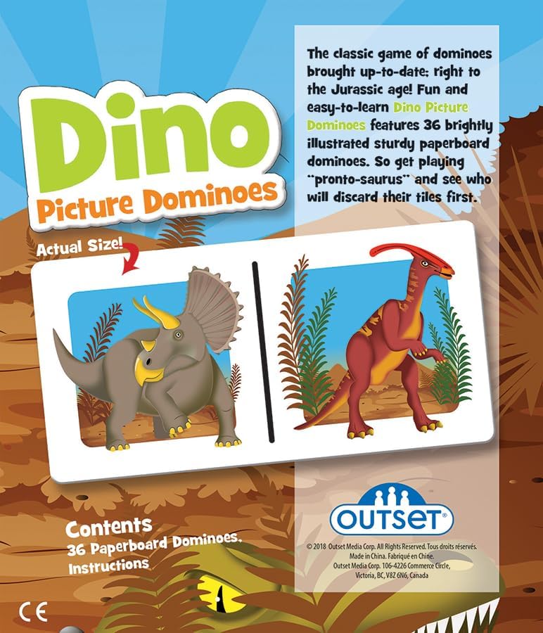 Picture Dominoes: Dinosaur Themed Matching Game 36 pzas miniatura 3