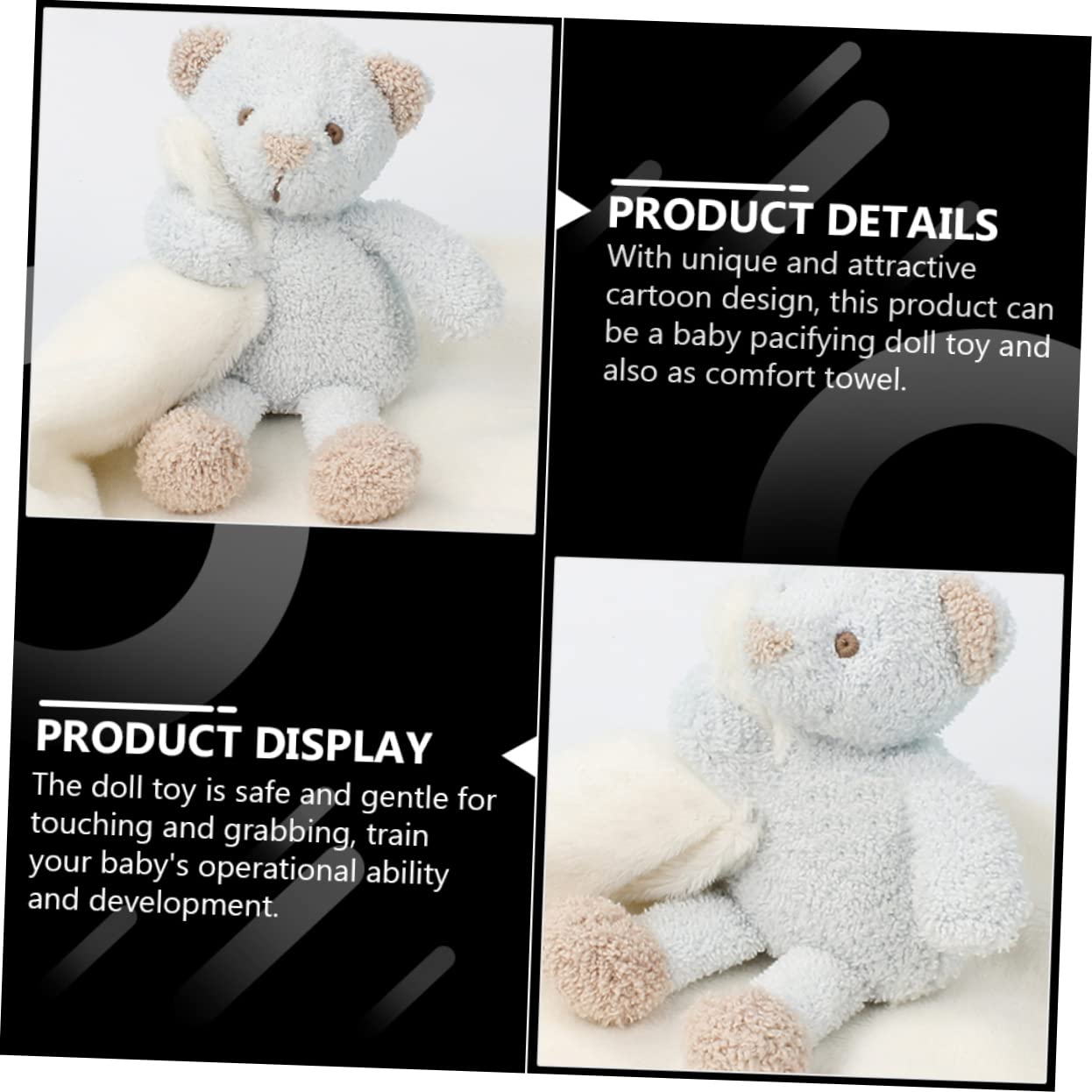 Cabilock 3stücke Pacifying Doll Niedliches Schmusetuch Für Neugeborene Beruhigende Spielzeugpuppe Aus Hautfreundlichem Material Für Kinderwagen Und Krippen Sorgt Für Und