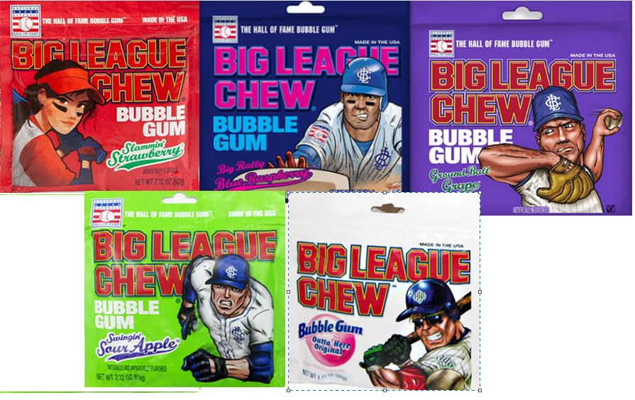 Big League Chew | Bubble Gum Variety Pack | 5 Delicious Flavors Included (5 Pack)