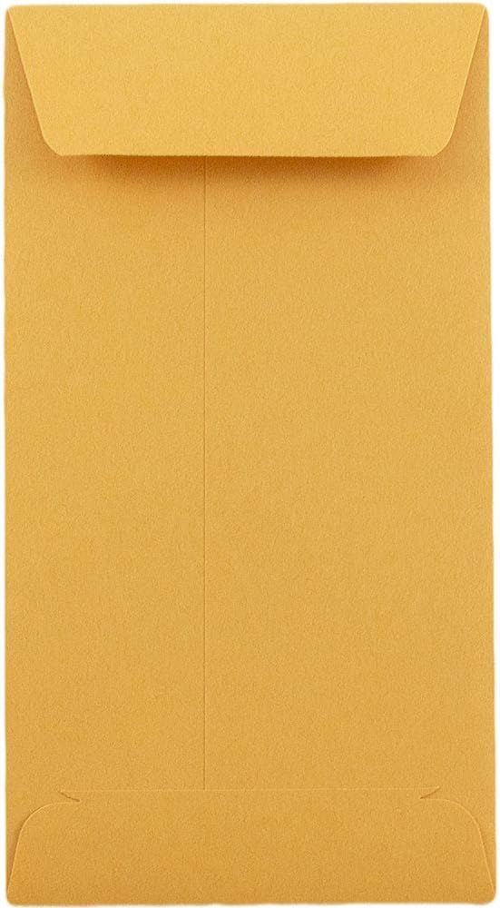 JAM PAPER #5.5 Coin Business Envelopes - 3 1/8 x 5 1/2 - Brown Kraft Manila - Bulk 500/Box