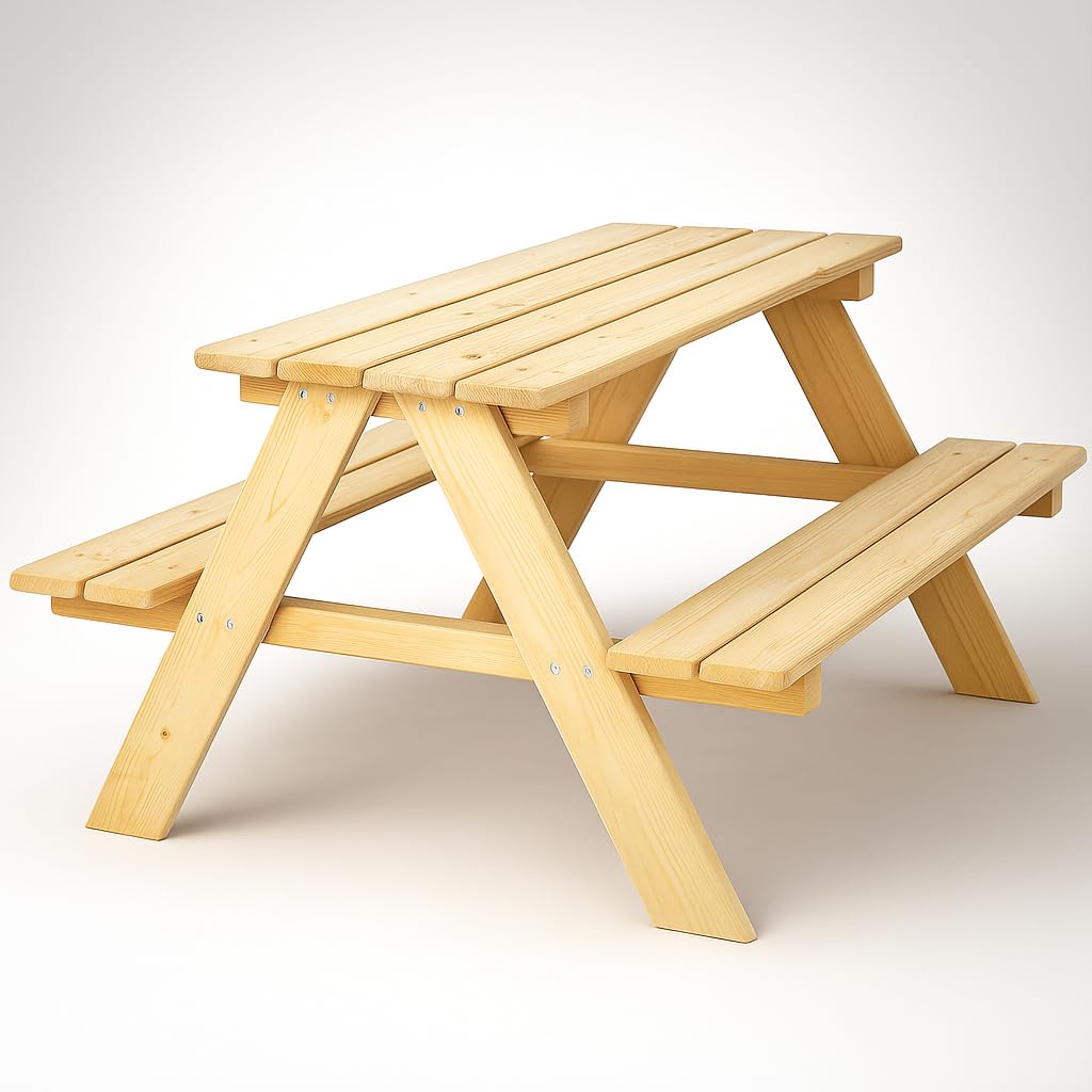SPRINGOS Tavolo da giardino 2 in 1 Tavolo da picnic per bambini 90 x 79 x 50 cm in legno massiccio Panchina Picnic Tavolo da giardino