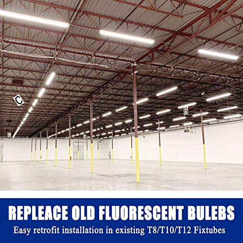 R17D/HO 8FT LED Light Tubes - JESLED LED Bulbs 45W (110w Equivalent), 6000K, 4800LM, Clear Cover, 8 Foot F96T12/CW/HO Fluorescent Bulbs Replacement, Ballast Bypass, Dual Ended Power (20-Pack) - Thumbnail 5