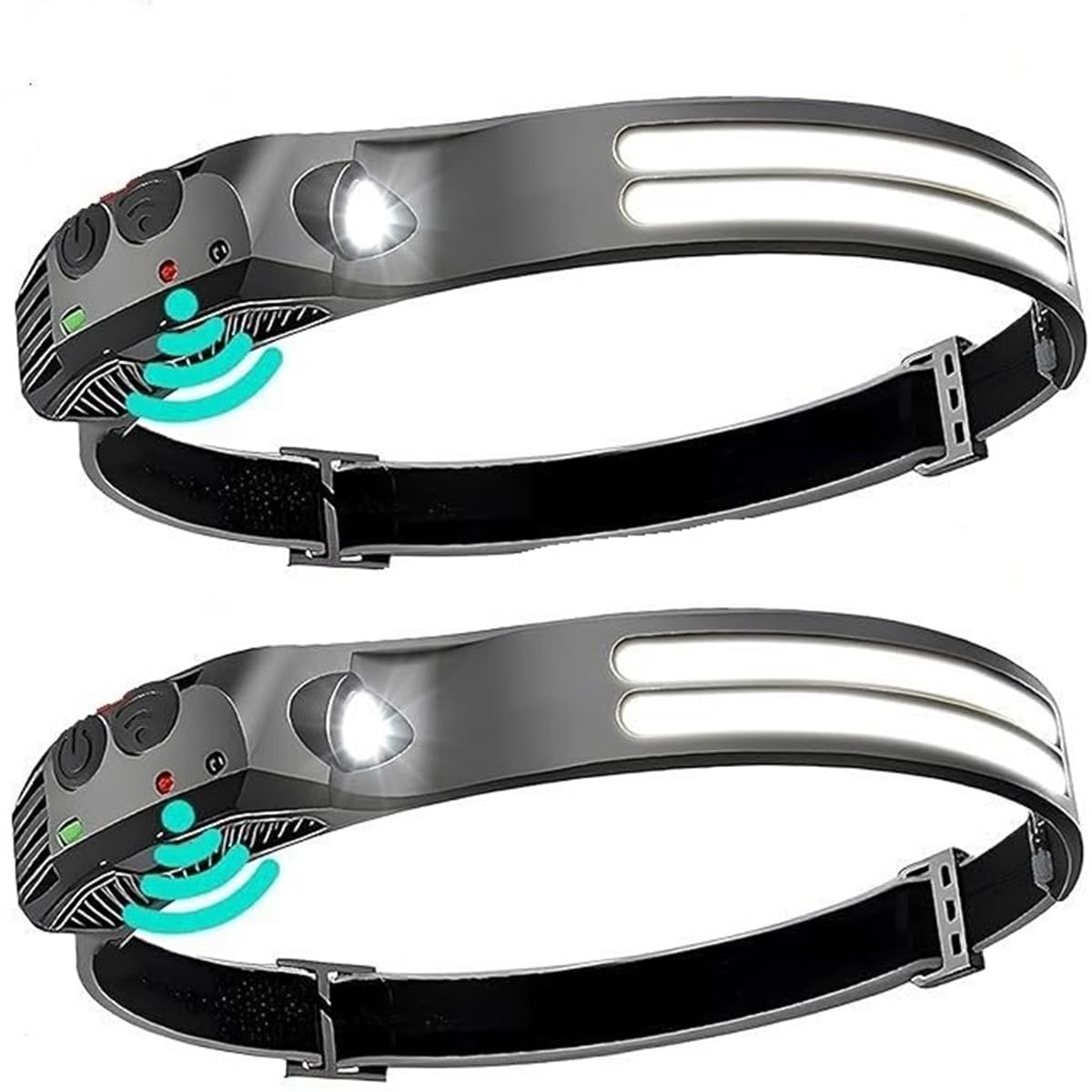 Dezanyc headlamp led Head Torch headtorch Rechargeable Headlight Head Lights for Head Waterproof Head Lamps for Adults Rechargeable (2-LED)