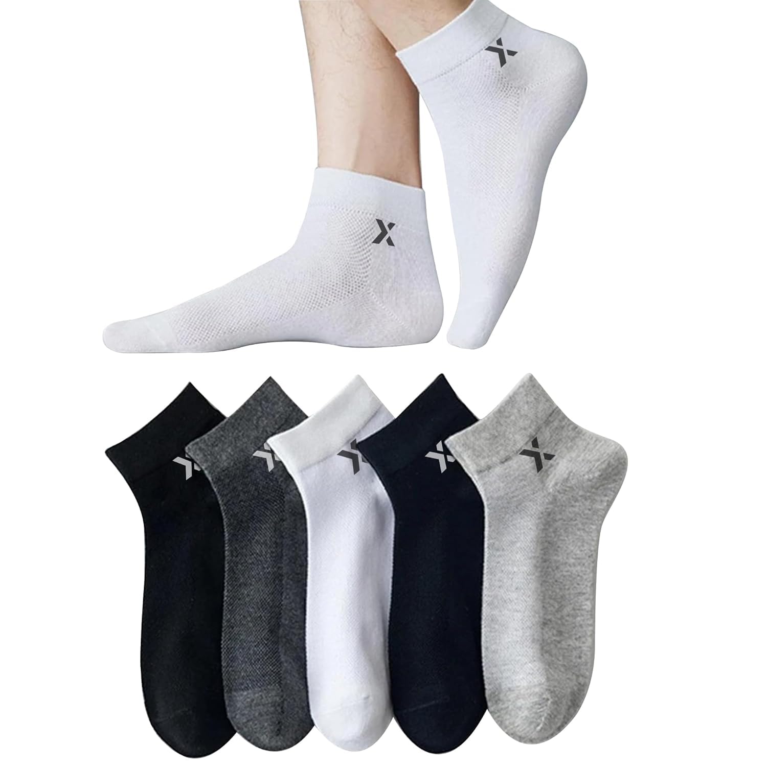 BRIGHT Socks Pack of 5 | Solid Cotton Ankle Length Socks for Men and Women | Multicolor Free Size Stretchable Fit | Anti-Odour and Anti-Bacterial Soft Breathable Wears for Office, Gym, Running-image-36