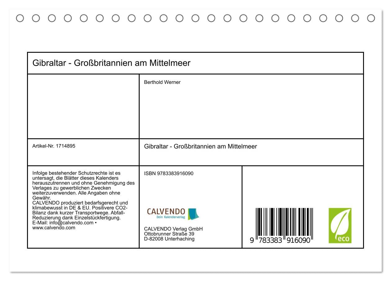 Gibraltar - Großbritannien am Mittelmeer (Tischkalender 2025 DIN A5 quer), CALVENDO Monatskalender: Streifzug durch Europas letzte Kolonie (CALVENDO Orte)