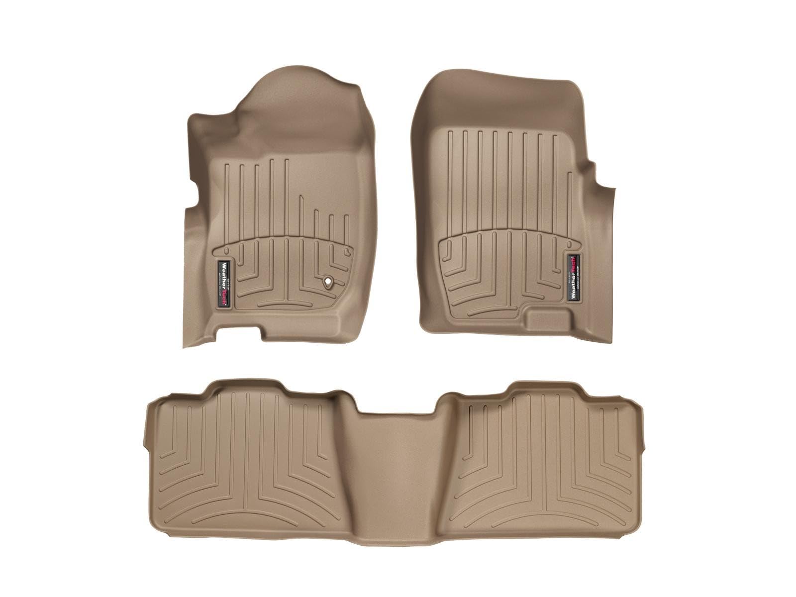 WeatherTech Custom Fit FloorLiners for Ford Explorer, Explorer, Mountaineer - 1st & 2nd Row (45043-1-2), Tan