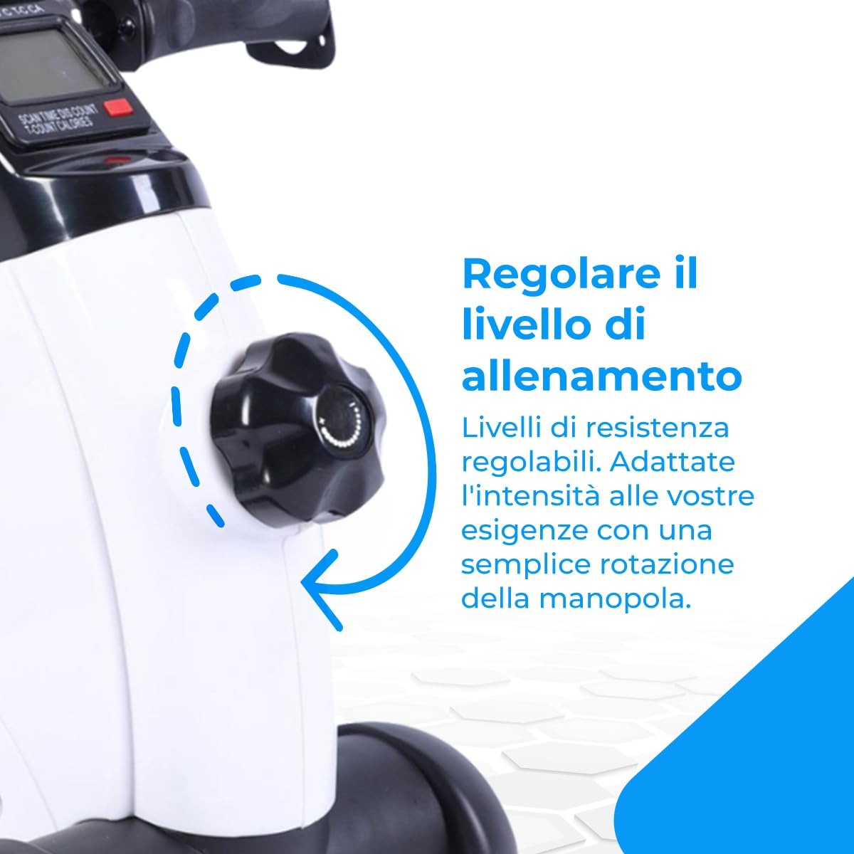 NK Pedali statici, Esercitatore a Pedale per Allenamento di Braccio e Gambe, Livelli di Resistenza Regolabili, Display LCD
