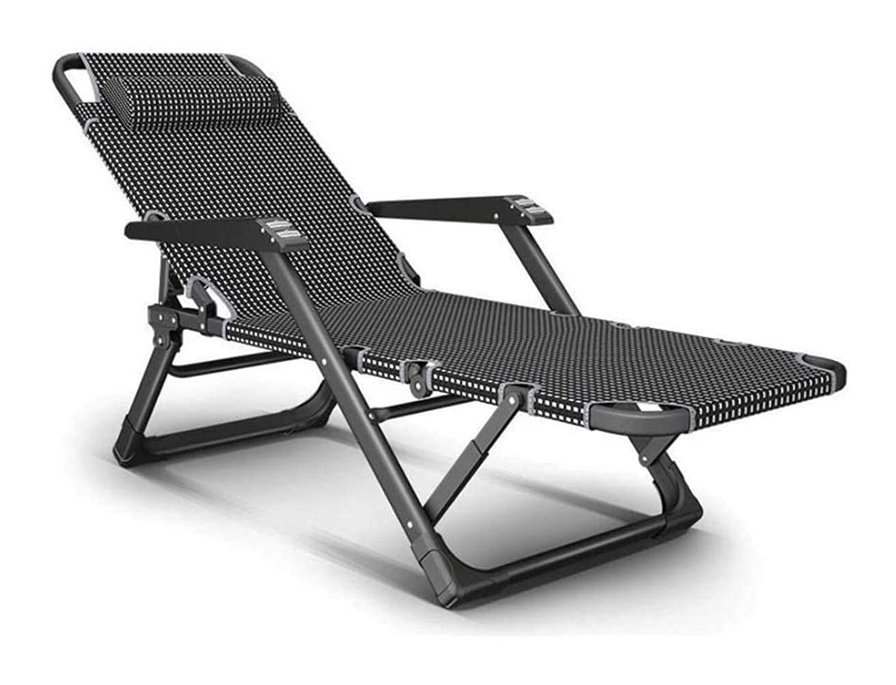 WOTZOV Sun Lounger, Sunbed, Reclining Sun Chair, Folding Garden Chair Lounge Chair Adjustable Backrest, Foldable, Lightweight, For Garden, Patio Outdoor Office