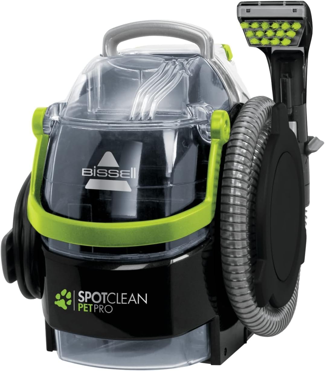 BISSELL 15585 SpotClean Pet Pro portatile, nero/verde, 750 W, 84 decibel + accessorio per la pulizia delle macchie cattura macchie per tutti i pulitori per macchie e tappeti Bissell