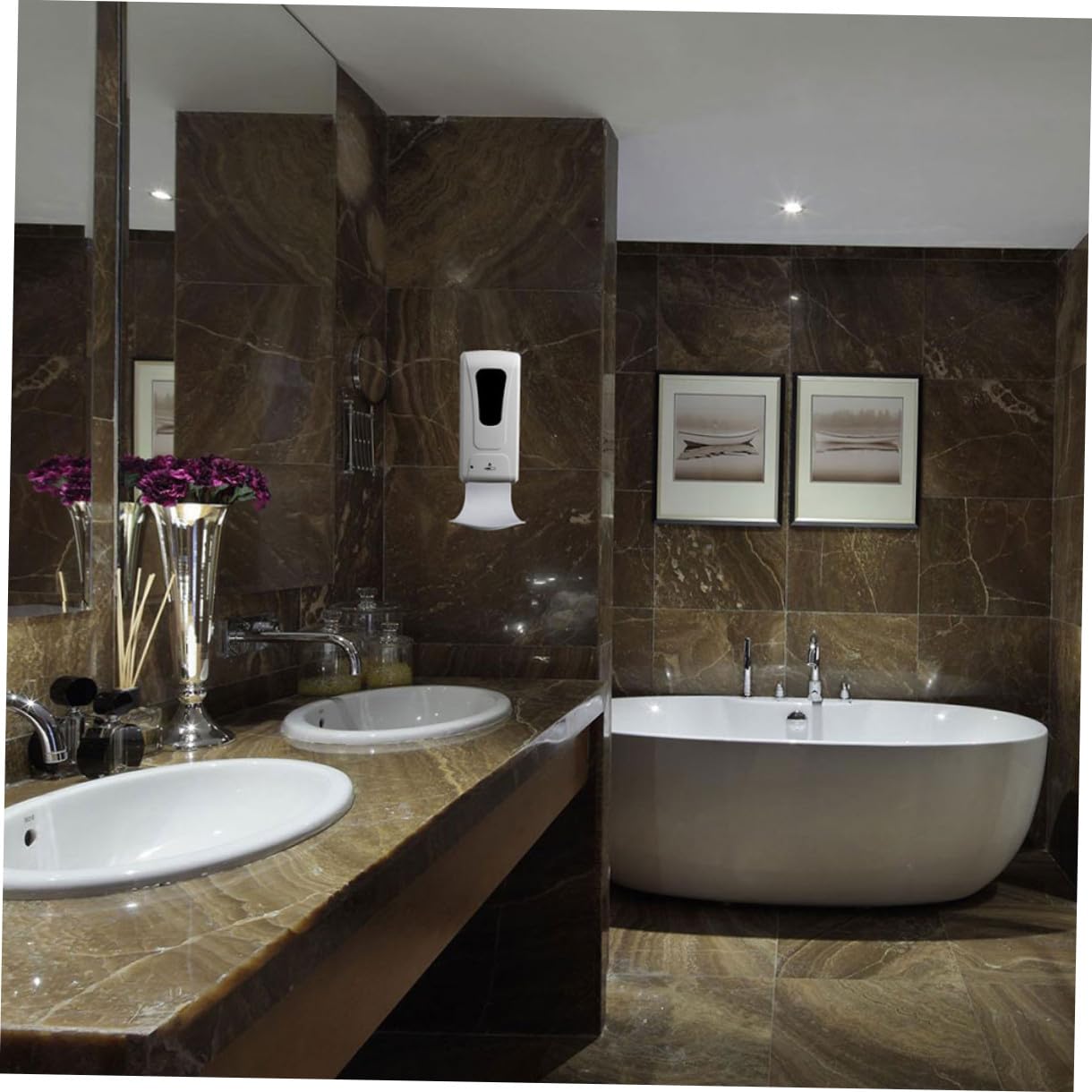 Baluue 3 pezzi Vassoio Antigoccia per Dispenser Sapone da Parete in Abs Resistente e Facile da Montare per Bagno e Cucina Design Compatto e Superficie Liscia Sicura