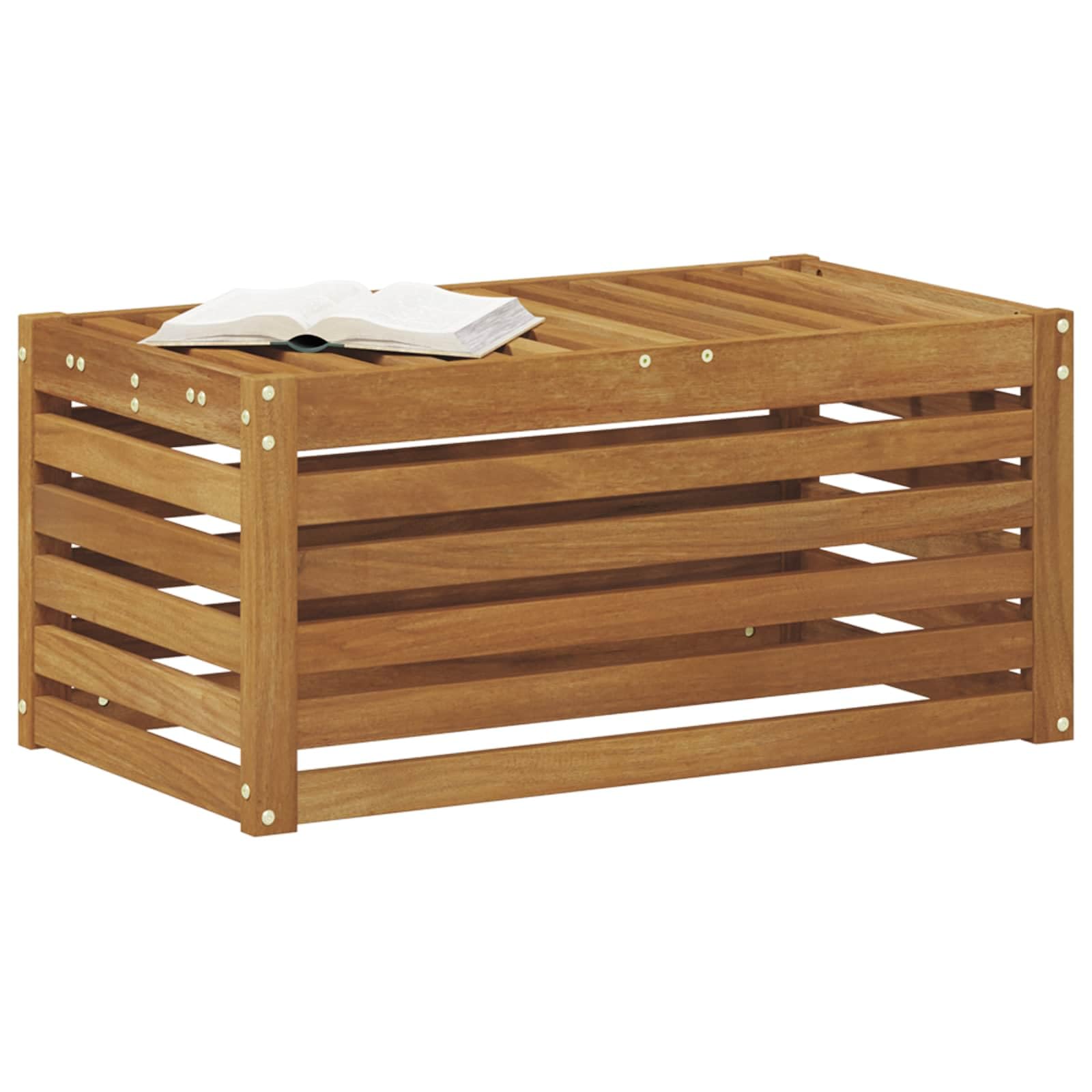 Taboret outdoorowy z litego drewna akacjowego, 79 x 43 x 37 cm, odporna na warunki atmosferyczne, moduł do siedzenia na taras, balkon, werandę, modułowe rozszerzenie, nowoczesny element sofy