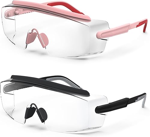 Anteojos de seguridad con antiempañante, Gafas de seguridad para anteojos, Anteojos de protección con lentes antiarañazos, marco y patillas