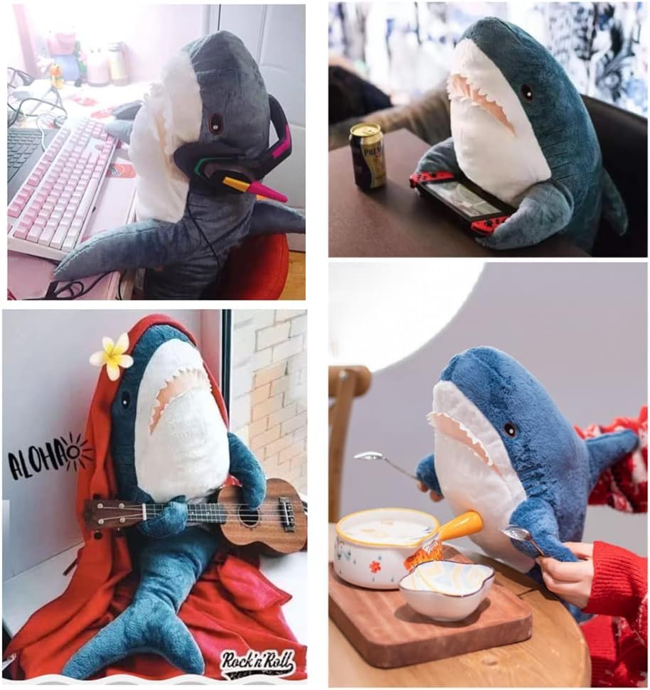 Image of 39.5 Inch SharkPlush Toy Pillow,Giant Shark Stuffed Animal,Soft Shark Pillow Cushion Shark Plush Pillow Chubby Stuffed Shark Toy,for Home Room Decor Kids Bedtime Gift Throw Pillow