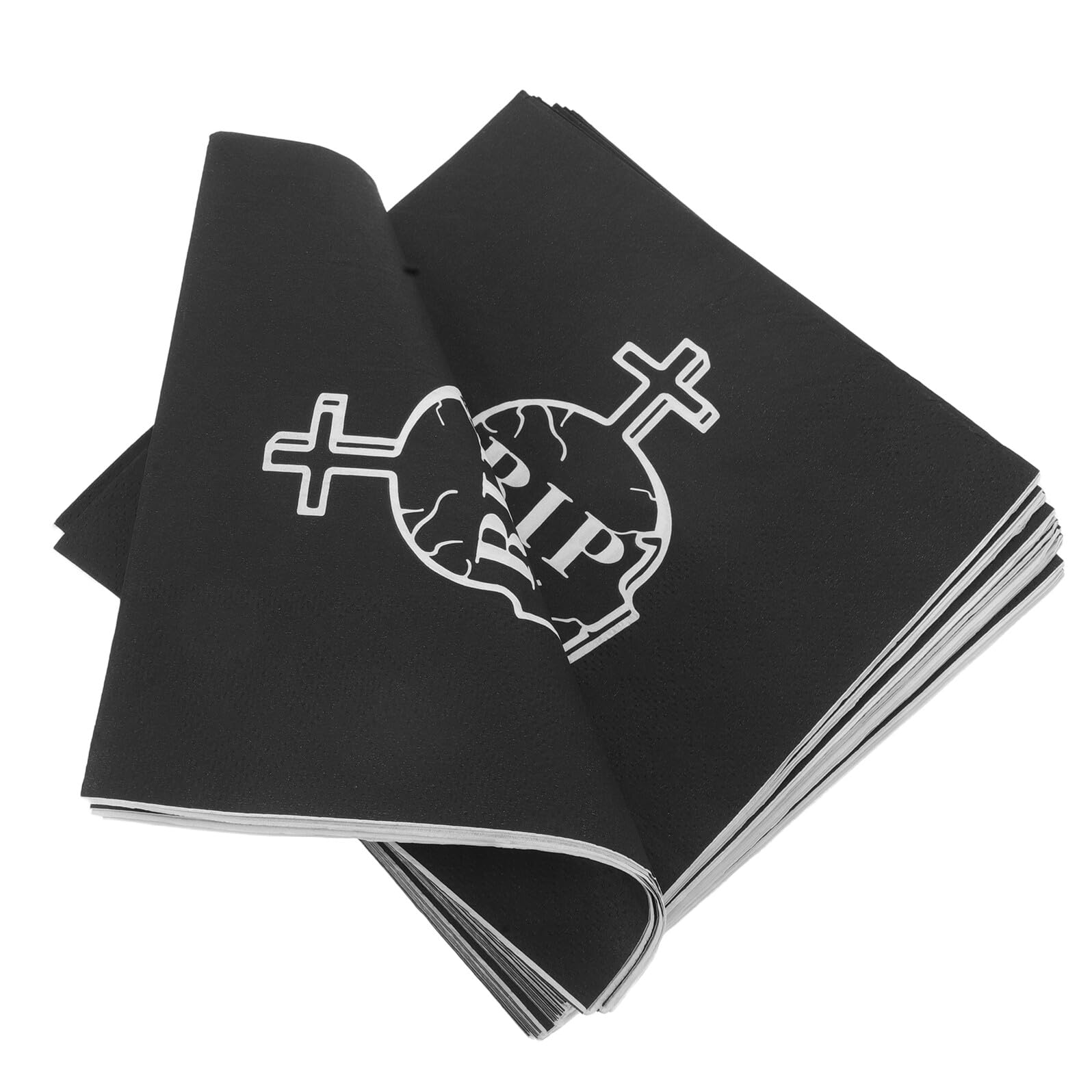 20 pezzi Tovaglioli di Carta Neri Tema Halloween Death To My per Feste Compleanno Assorbenti e Decorativi per Tavola per Addio AI Anni e Party Tema