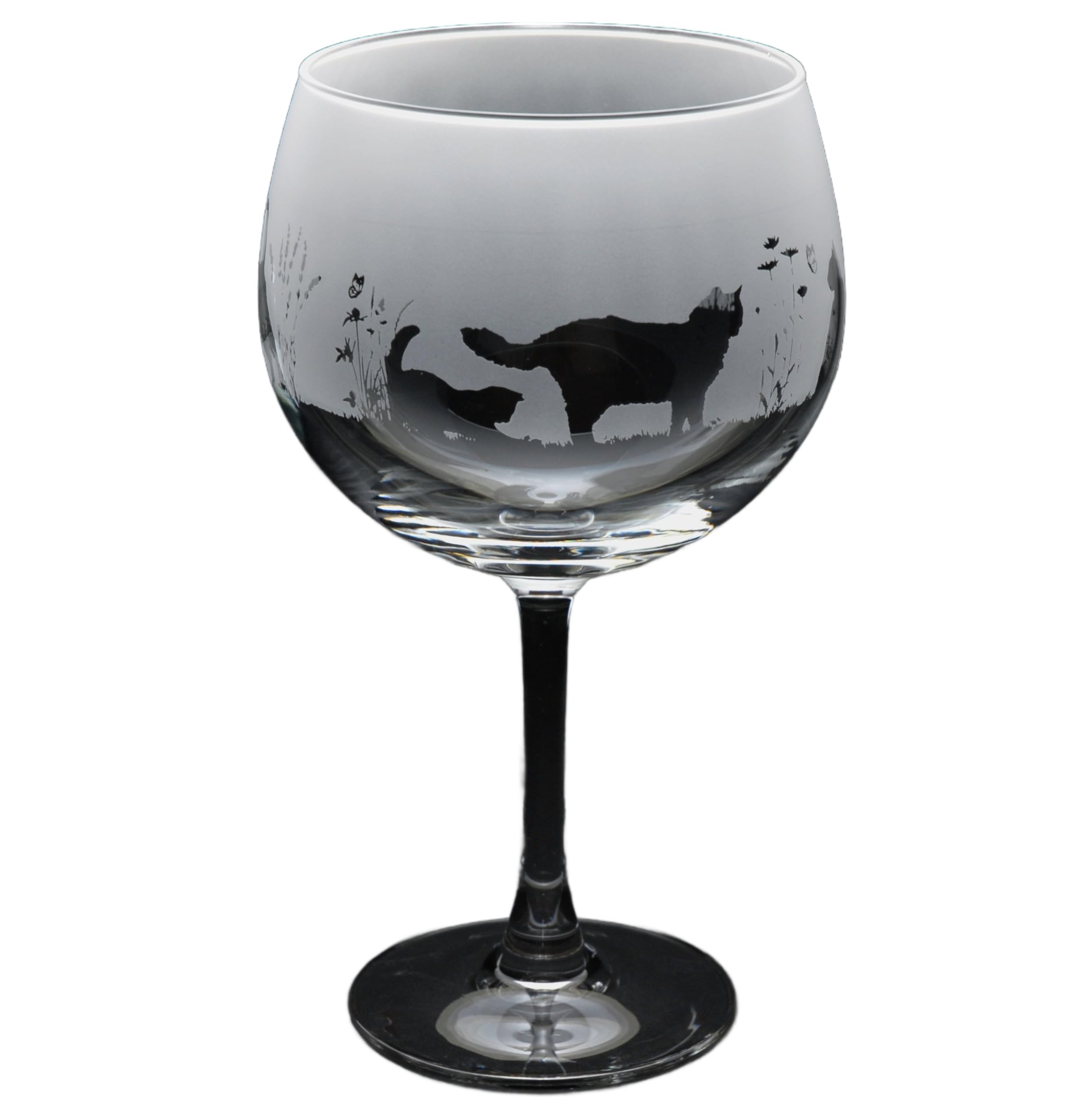 GLYPTIC Glass Art Cats Hand Etched/Engraved Gin Cocktail Glass — image 1
