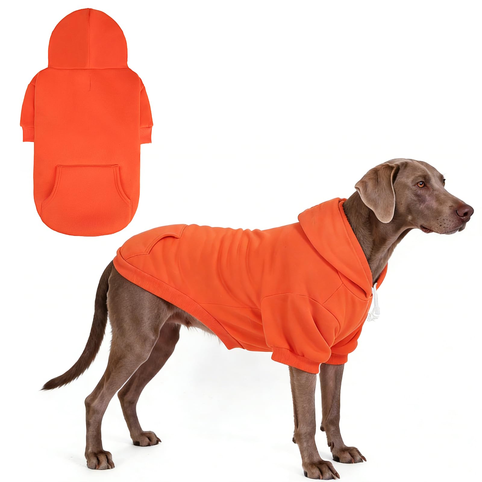 KOOLTAIL Fall Dog Hoodie - Soft & Warm Dog Thanksgiving Sweater with Leash Hole and Pocket, Pet Winter Coat, Cold Weather Clothes Sweatshirt for Small Medium Large Dogs Puppy Cat Boys Girls, Orange L โ image 1
