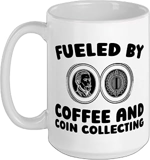 Hobby History - Numismatics Coin Collecting Ceramic Mug, White, 15oz