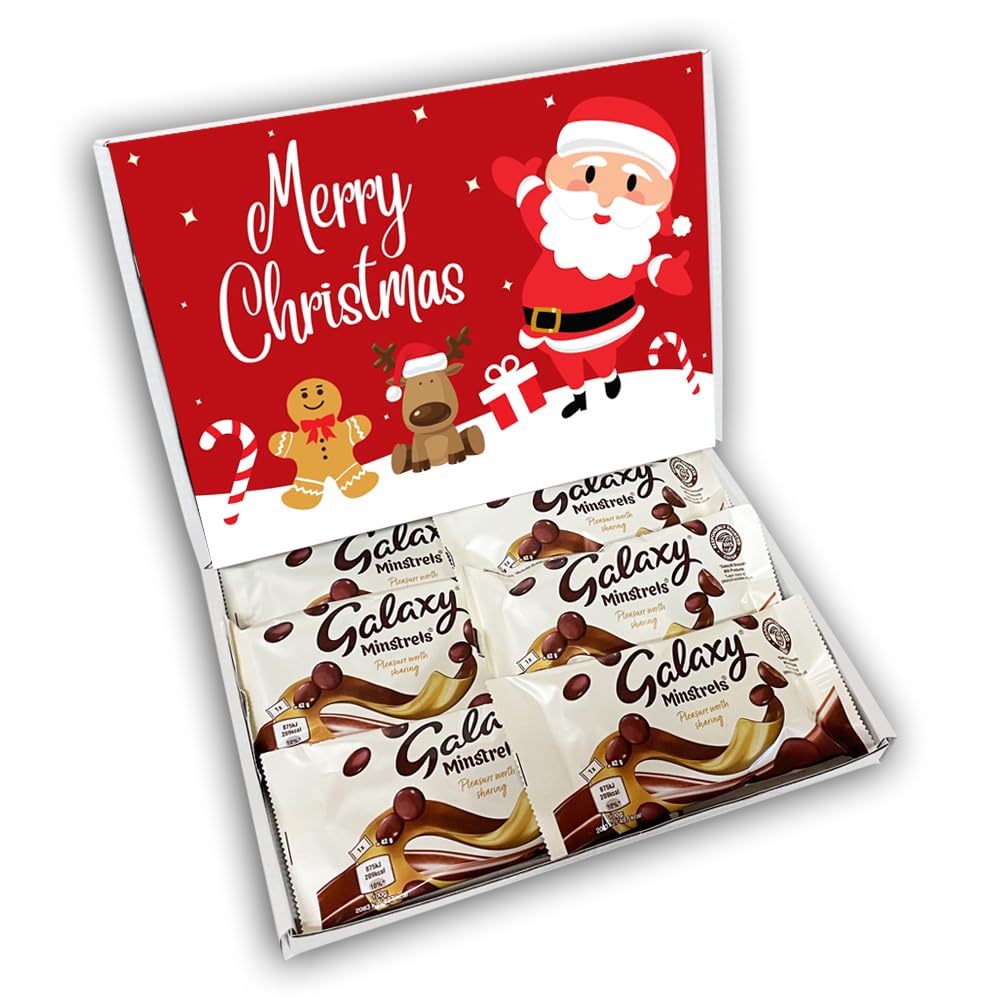 Galaxy Minstrels Milk Chocolate Buttons Gift Box Hamper Christmas (RED SANTA)
