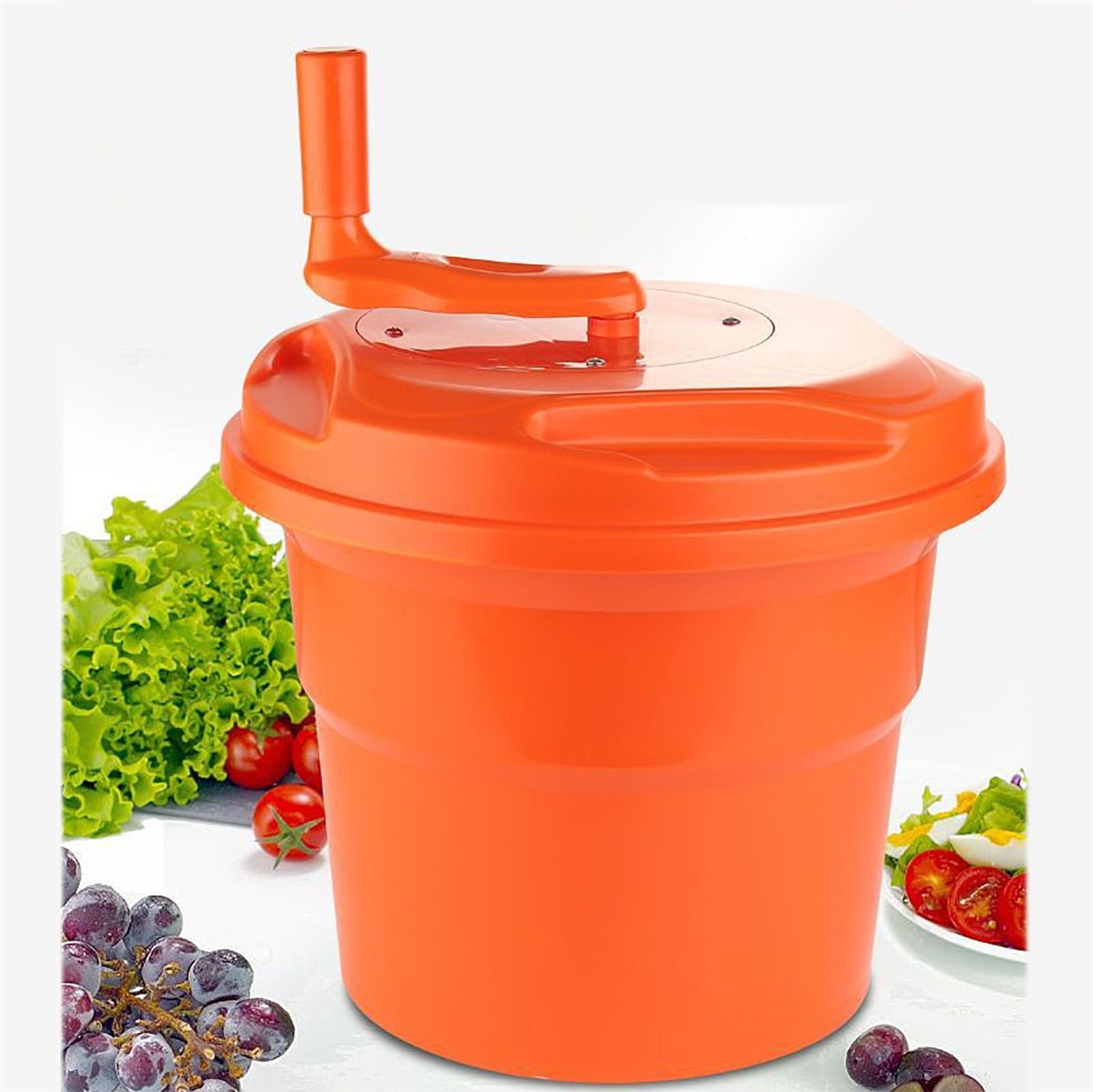 GYKOZY Manual Salad Spinner, Large Lettuce Spinner with Secure Lid, Colander for Restaurants, Commercial Use, Easy Spin Salad Dryer 20L