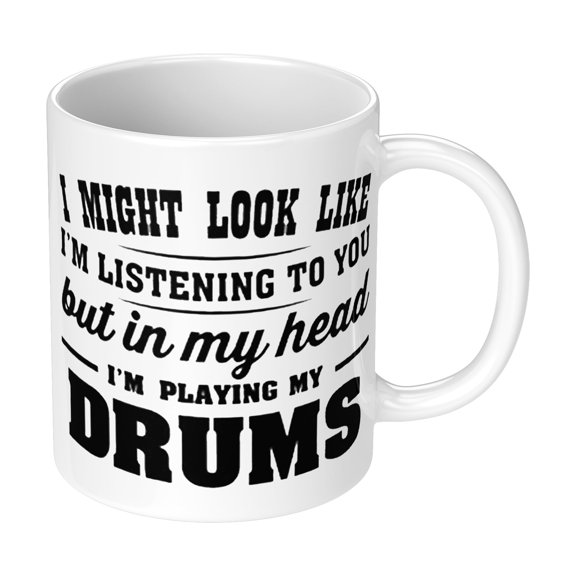 Sottobicchiere Novità Regalo In My Head I'm Playing My Drums - MDF 9x9 Cm Finitura Lucida