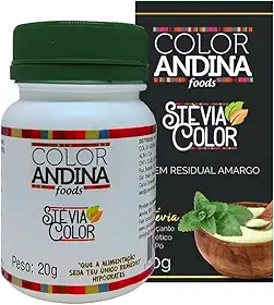 Adoçante Stévia 20g | COLOR ANDINA | 100% natural | Zero açúcares