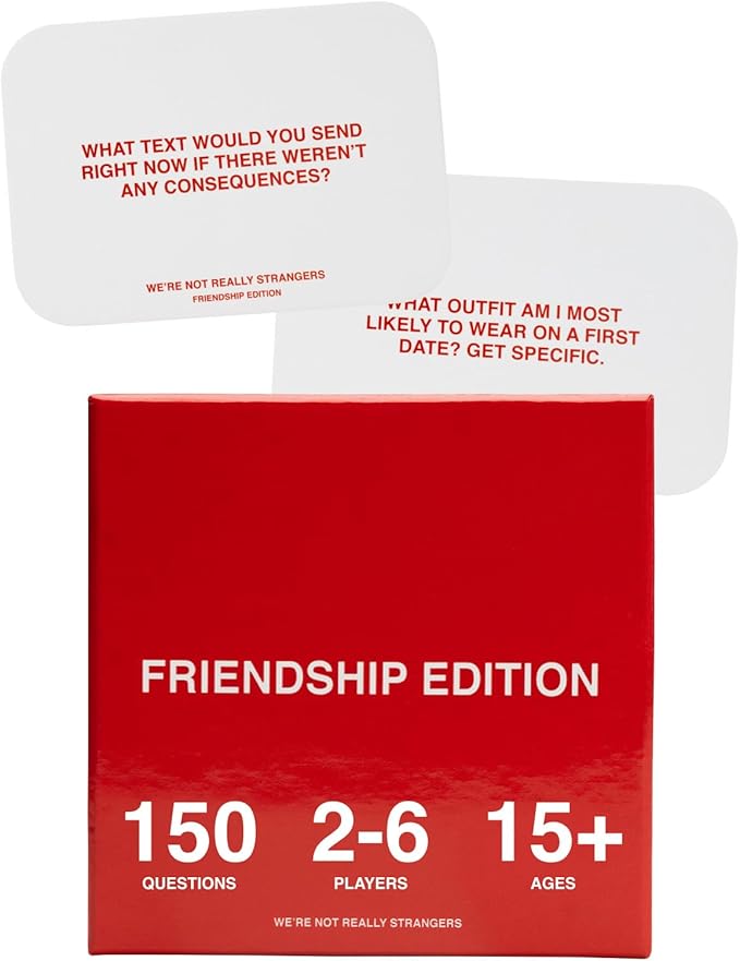 WE'RE NOT REALLY STRANGERS Friendship Edition Card Game - 150 Conversation Cards for Adults,Teens,Couples & Strangers - Fun Family Party Time for Game Night or Date Night,Ages 15+,2-6 Players