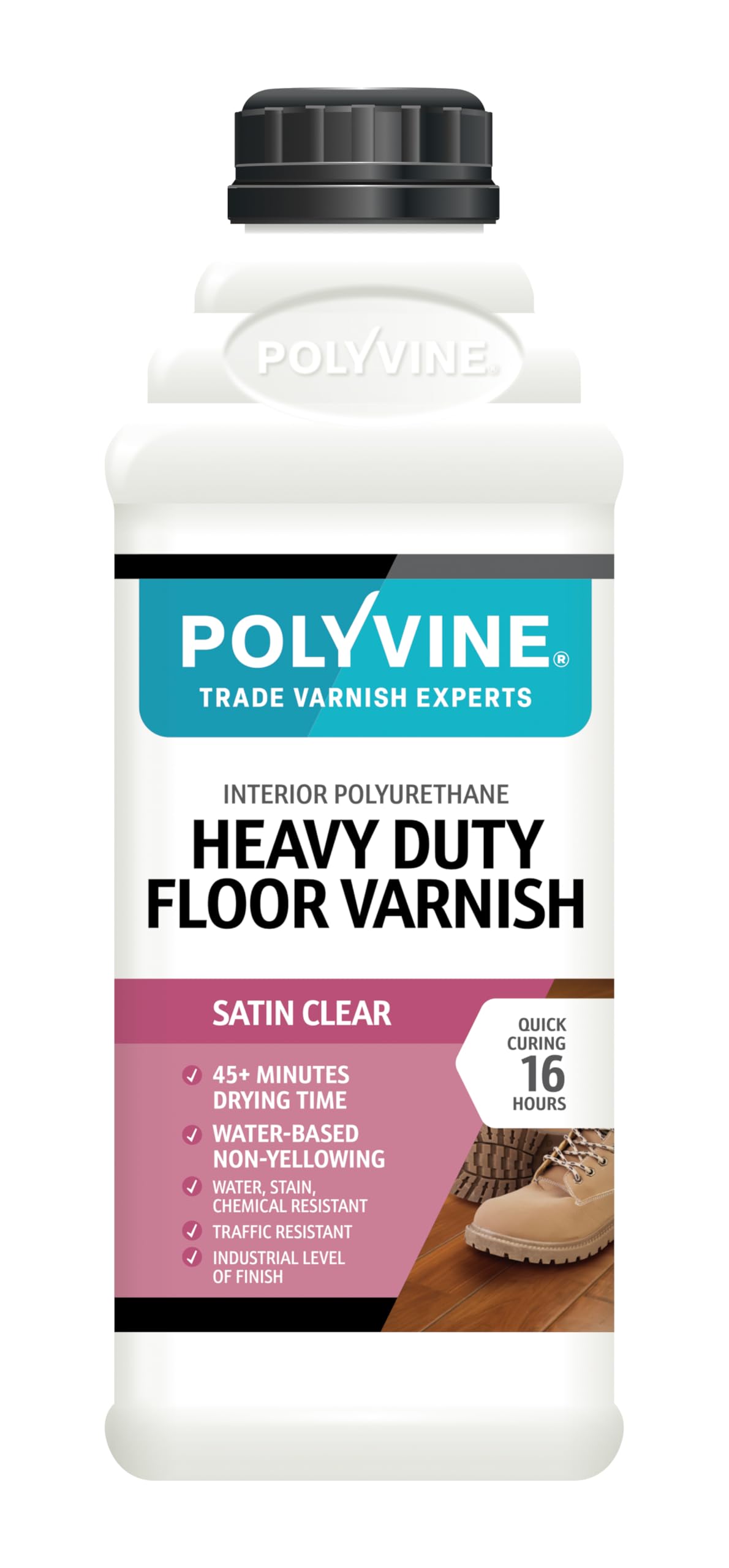Polyvine Unisex Heavy Duty Floor Varnish Satin-1 L